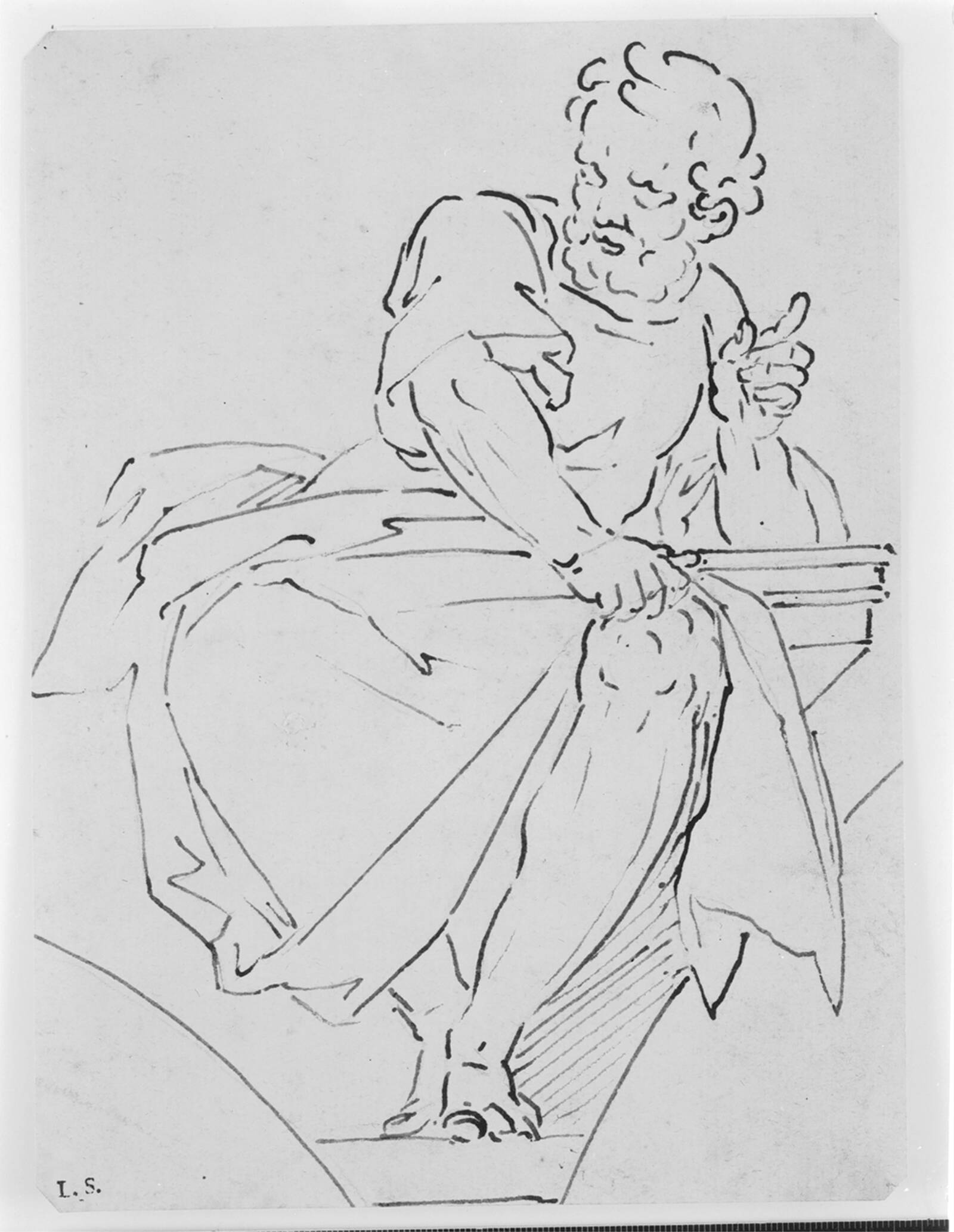 Siddende evangelist i pendentivkomposition, Ubekendt, 1550-1600