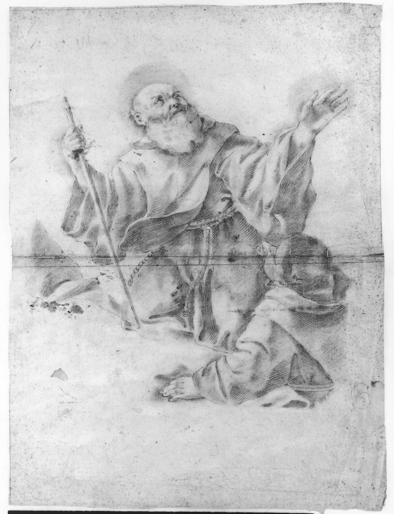 Frans af Paula og en munk, Ubekendt, 1675-1750