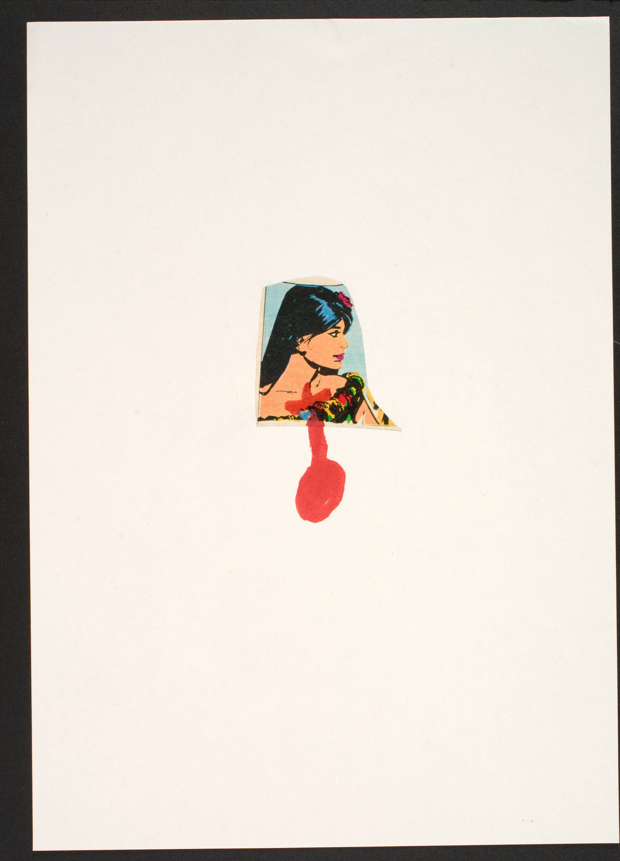 Udklip på papir med kvindetegnet, Lene Adler Petersen, 1974