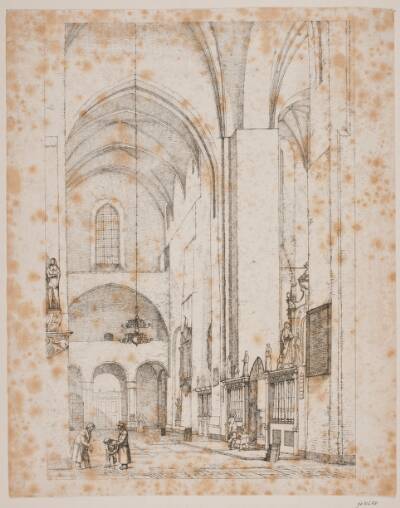 Prospekt af det indre af den nordlige korsarm af Århus domkirke