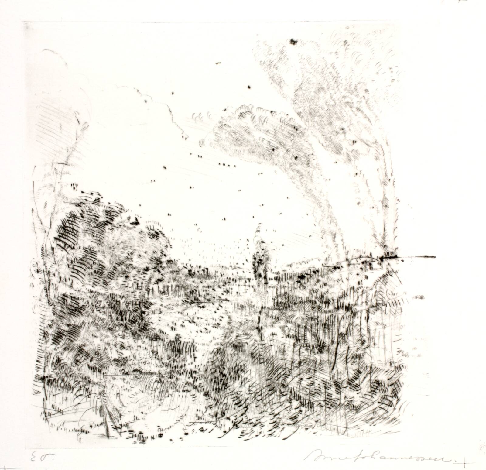 Landskab ved Moret, Arne Johannessen, 1965