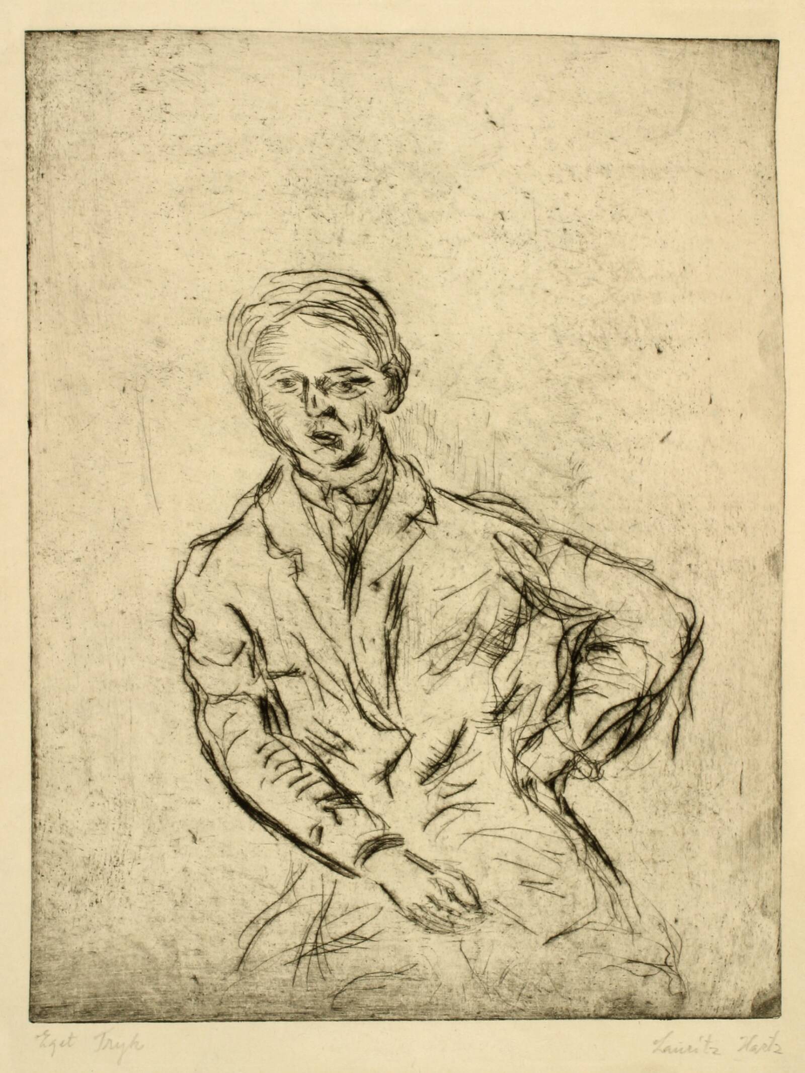 Mandsportræt, Lauritz Hartz, 1929