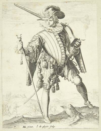 Soldat med hagebøsse (arkebuse)
