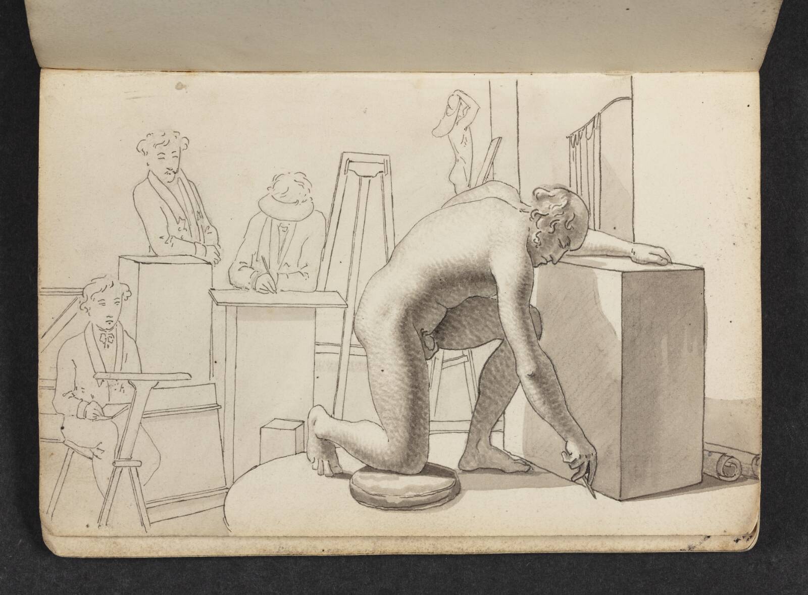 Kunstnere der tegner efter model, Martinus Rørbye, 1825-1826
