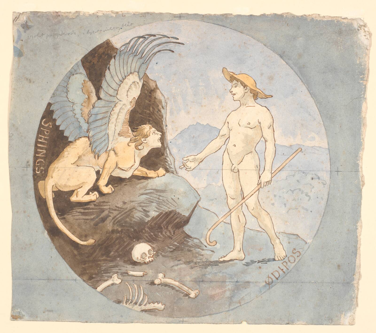 Ødipus og sfinxen, Niels Skovgaard, 1883-1884