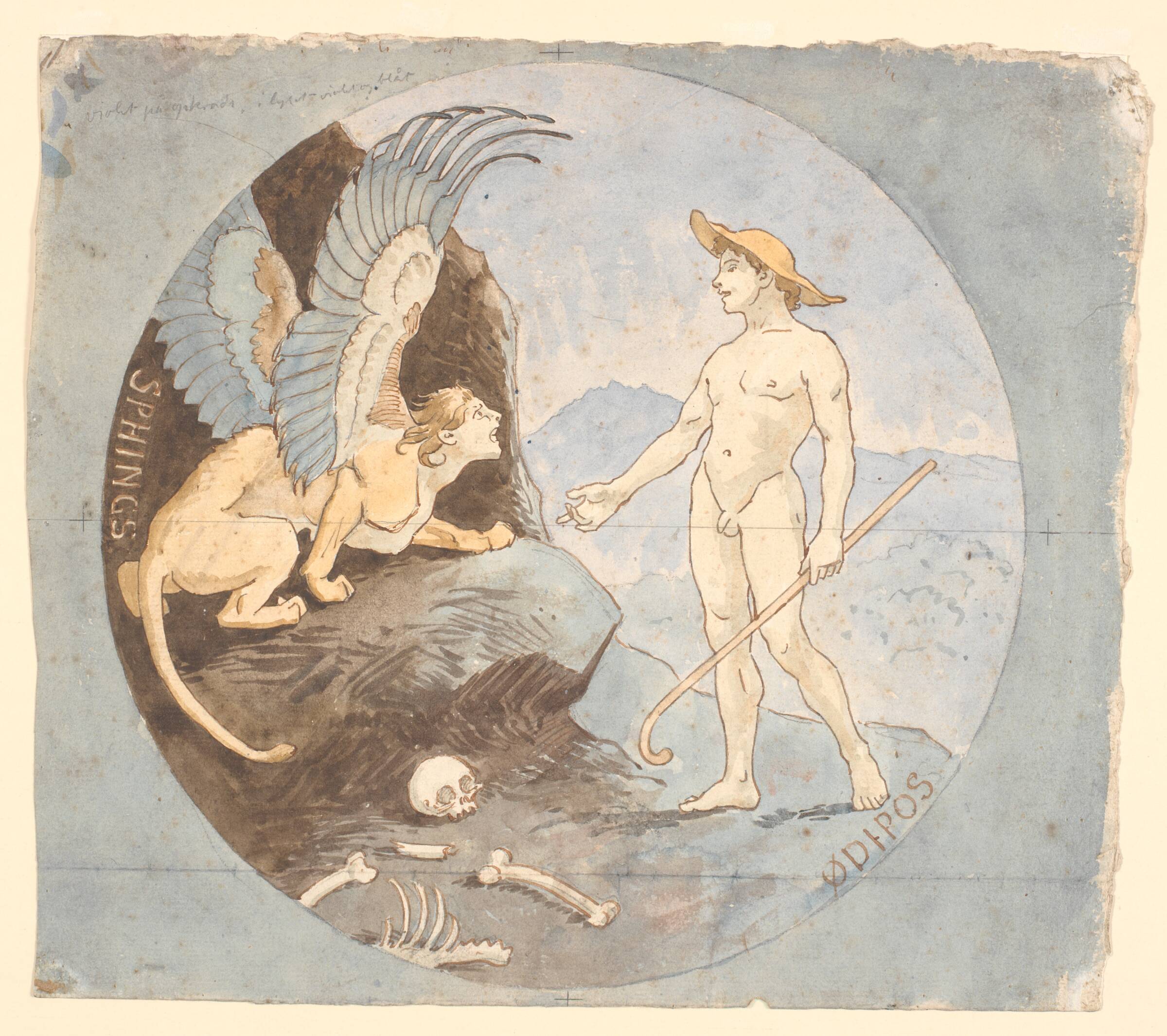 Ødipus og sfinxen, Niels Skovgaard, 1883-1884