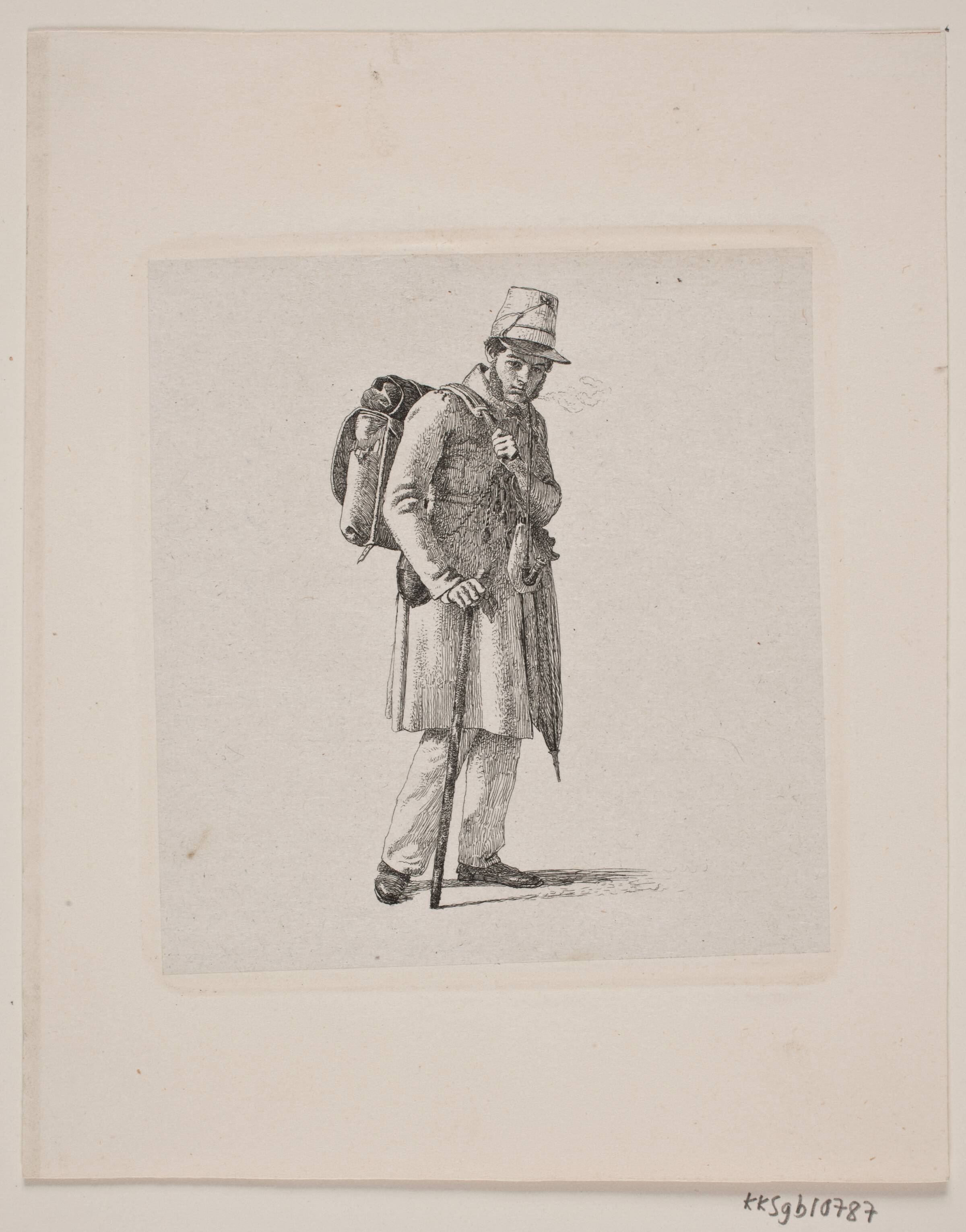 Medaillør Krohn på vandring, Constantin Hansen, 1835
