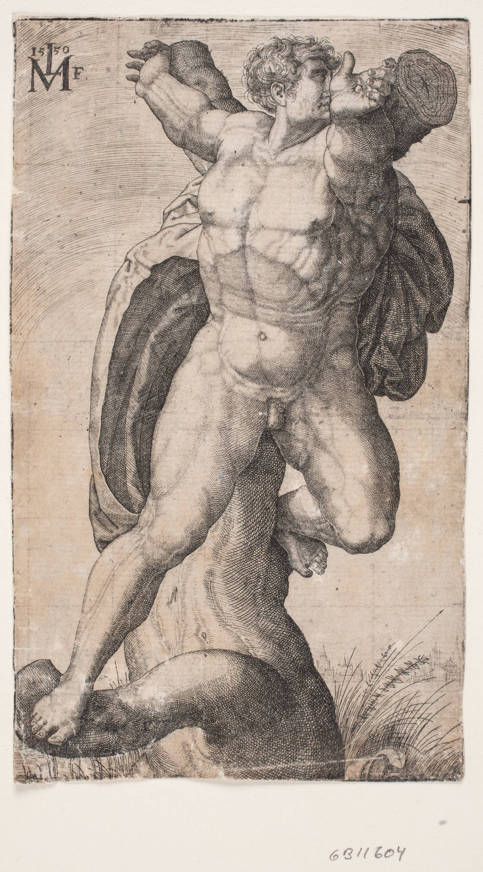 Den korsfæstede Haman, Melchior Lorck, 1550