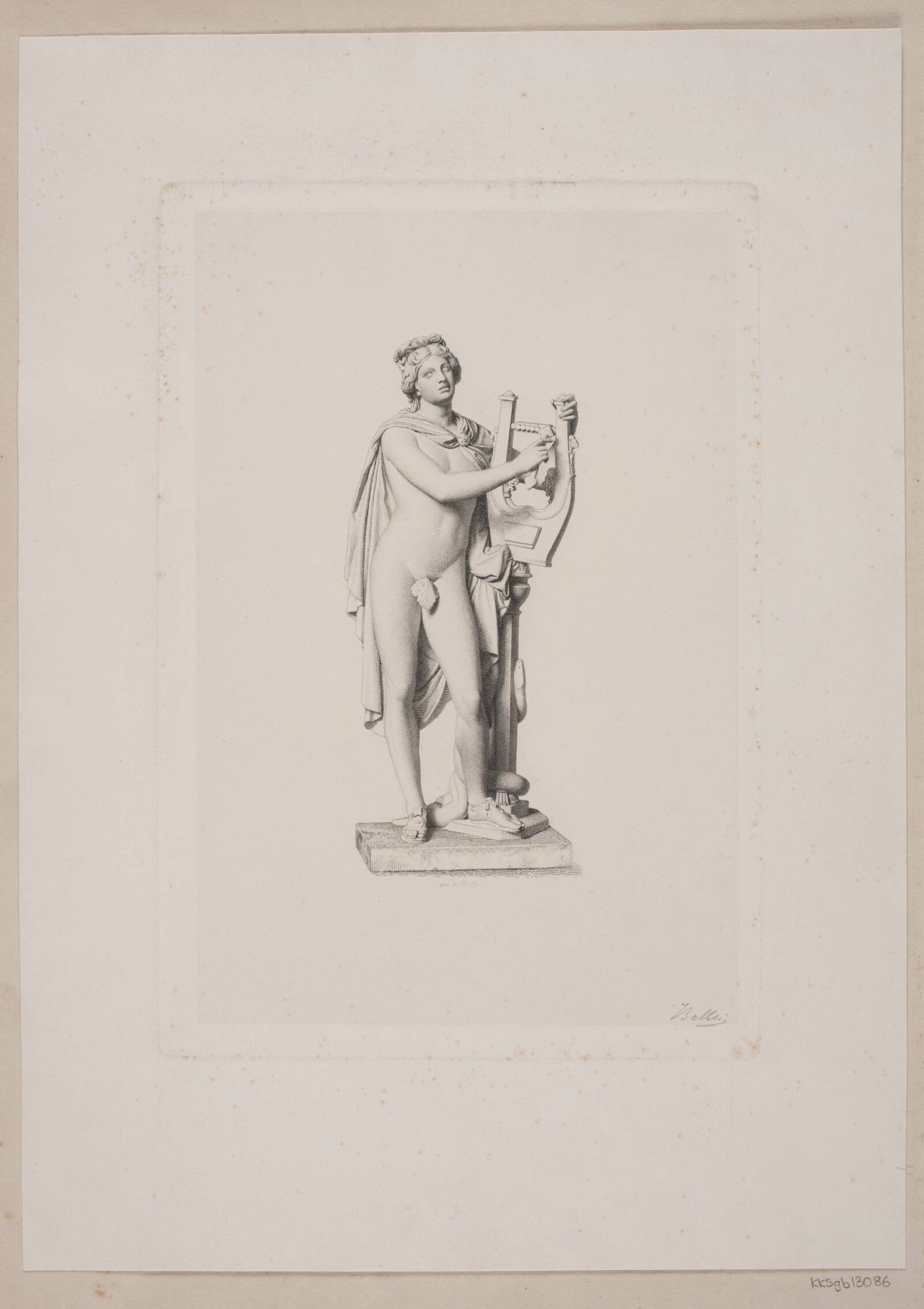 Apollon med plektret, Joel Ballin, 1822-1885