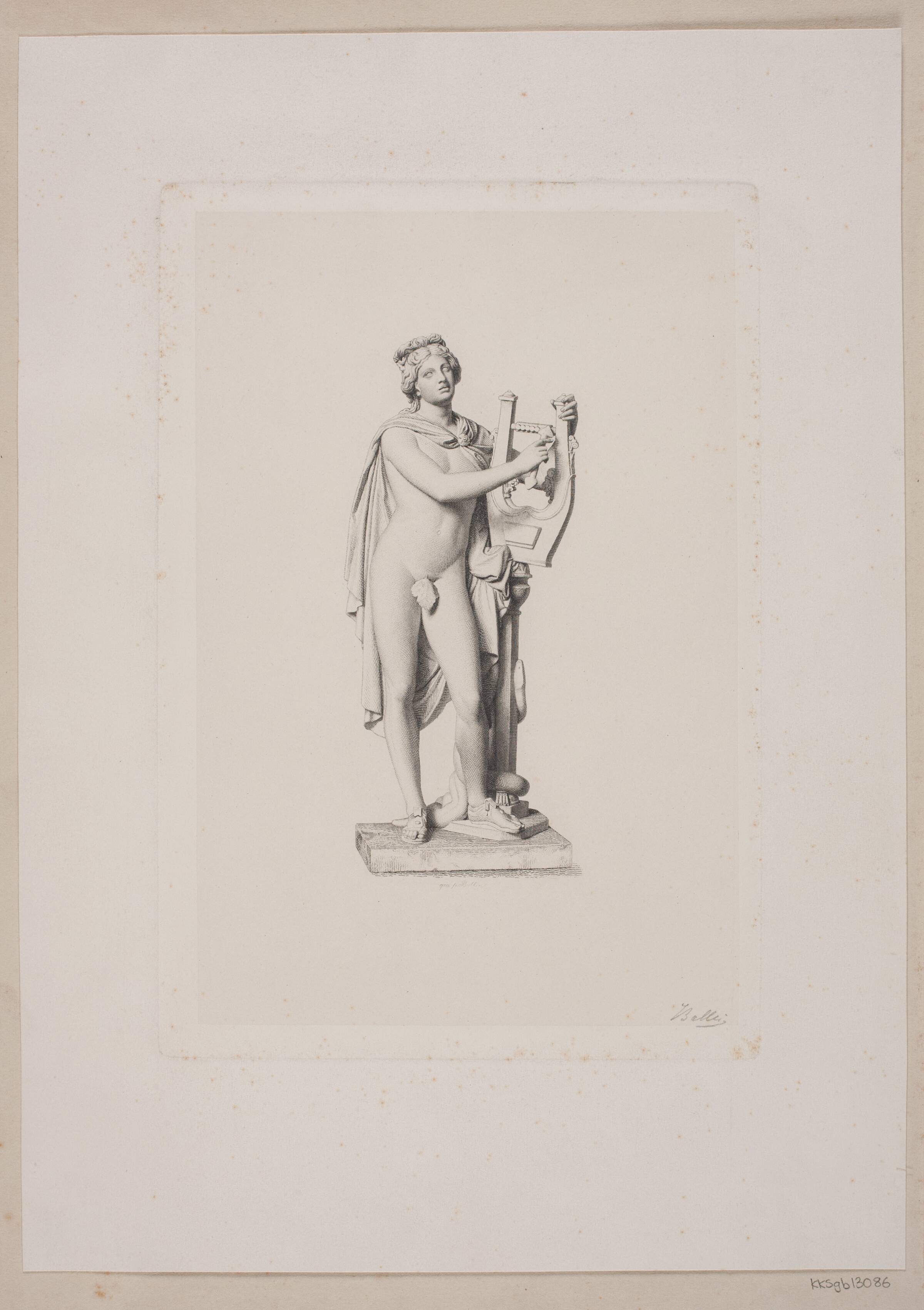 Apollon med plektret, Joel Ballin, 1822-1885
