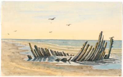 Vrag paa Nordstranden forliist den 9. Mai 1832