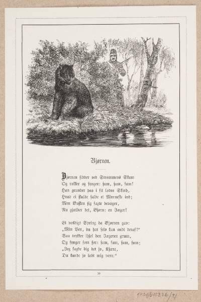 Bjørnen. Illustration til H.V. Kaalund, "Fabler for Børn"