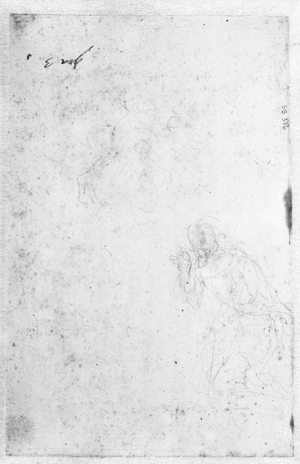 Sketches for the Virgin and Child and a kneeling figure, by Francesco Solimena, 1734-1736