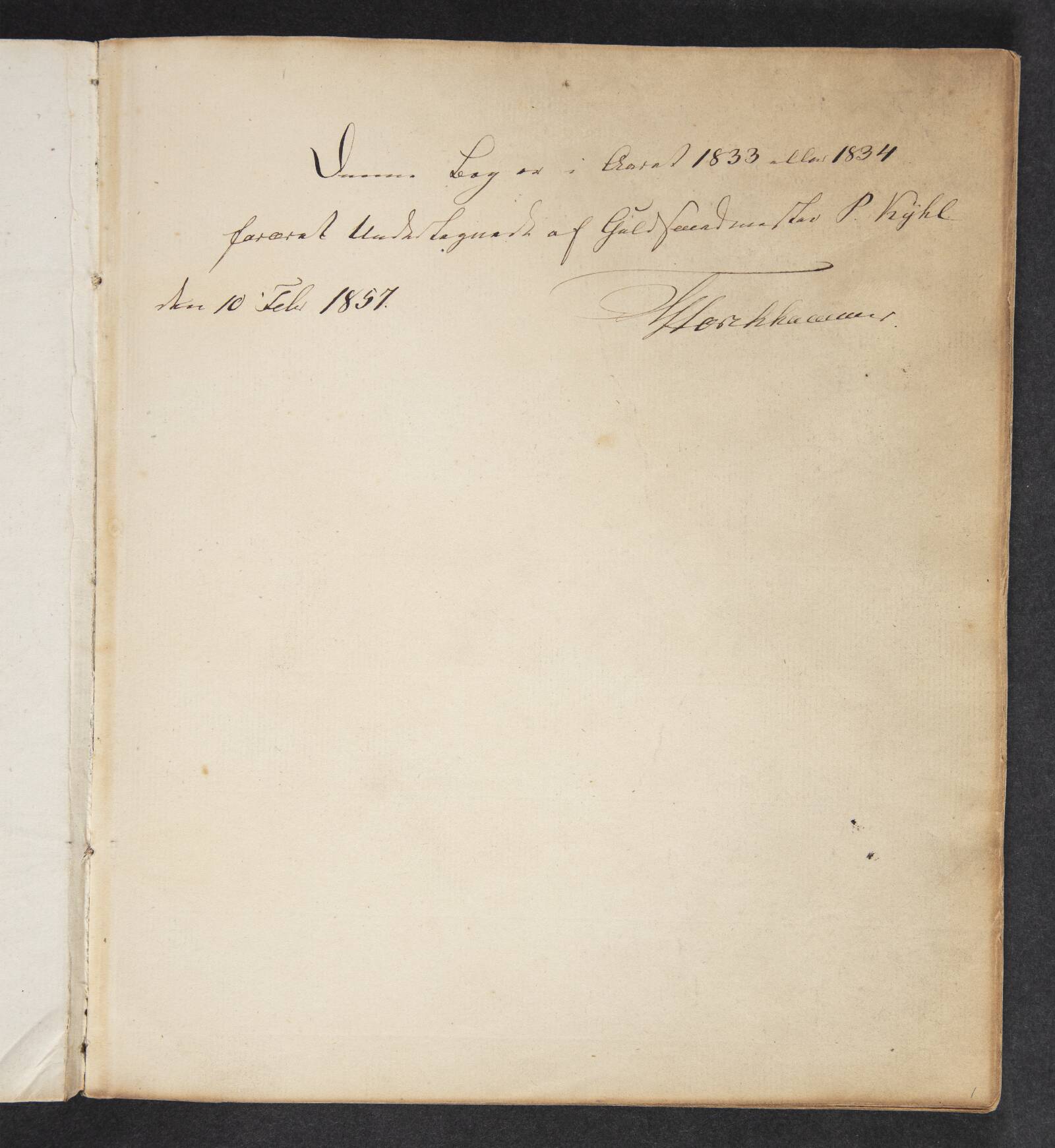 Notater, Peter Larsen Kyhl, 1833