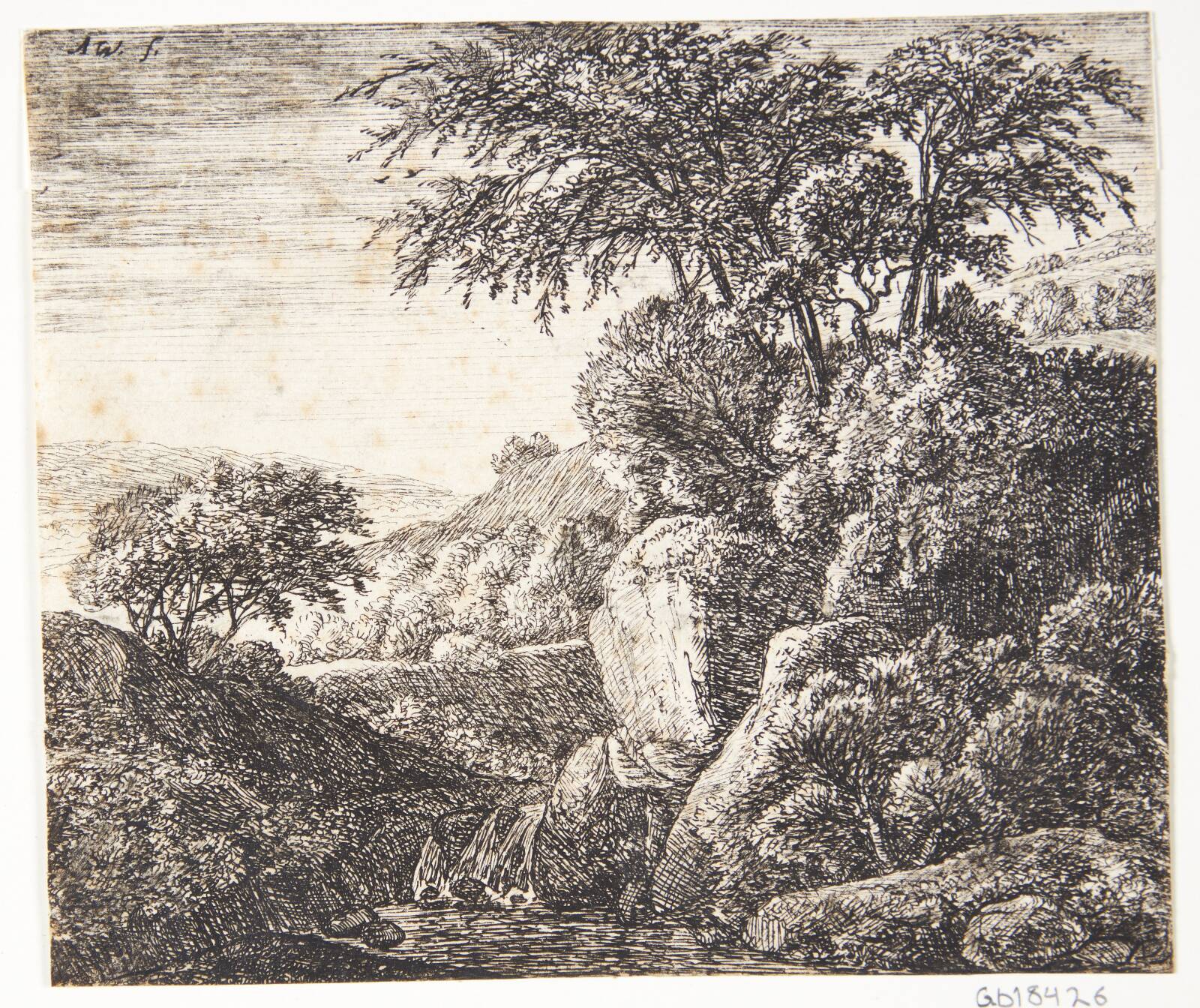 Lille vandfald, Anthonie Waterloo, 1610-1690