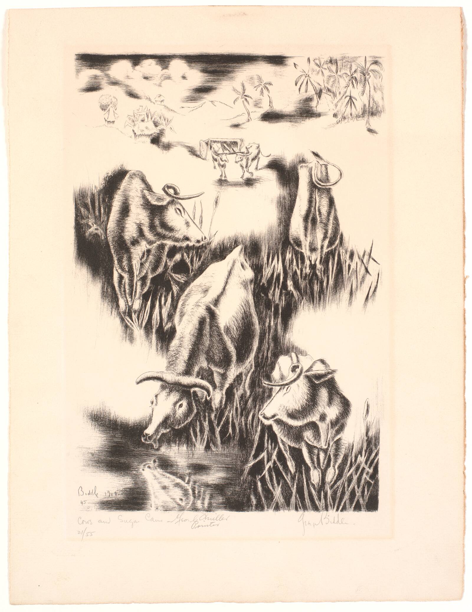 Cows and Sugar Cane, George Biddle, 1928