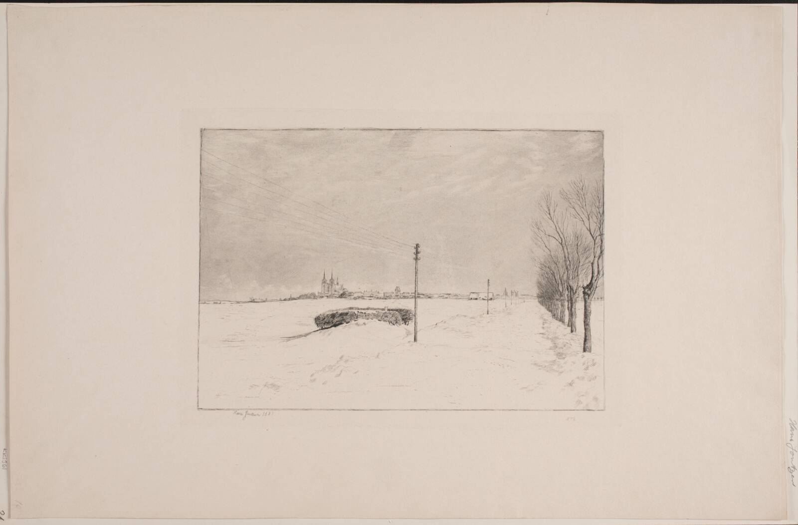 Landskab ved Roskilde. Vinter, Hans Jantzen, 1888