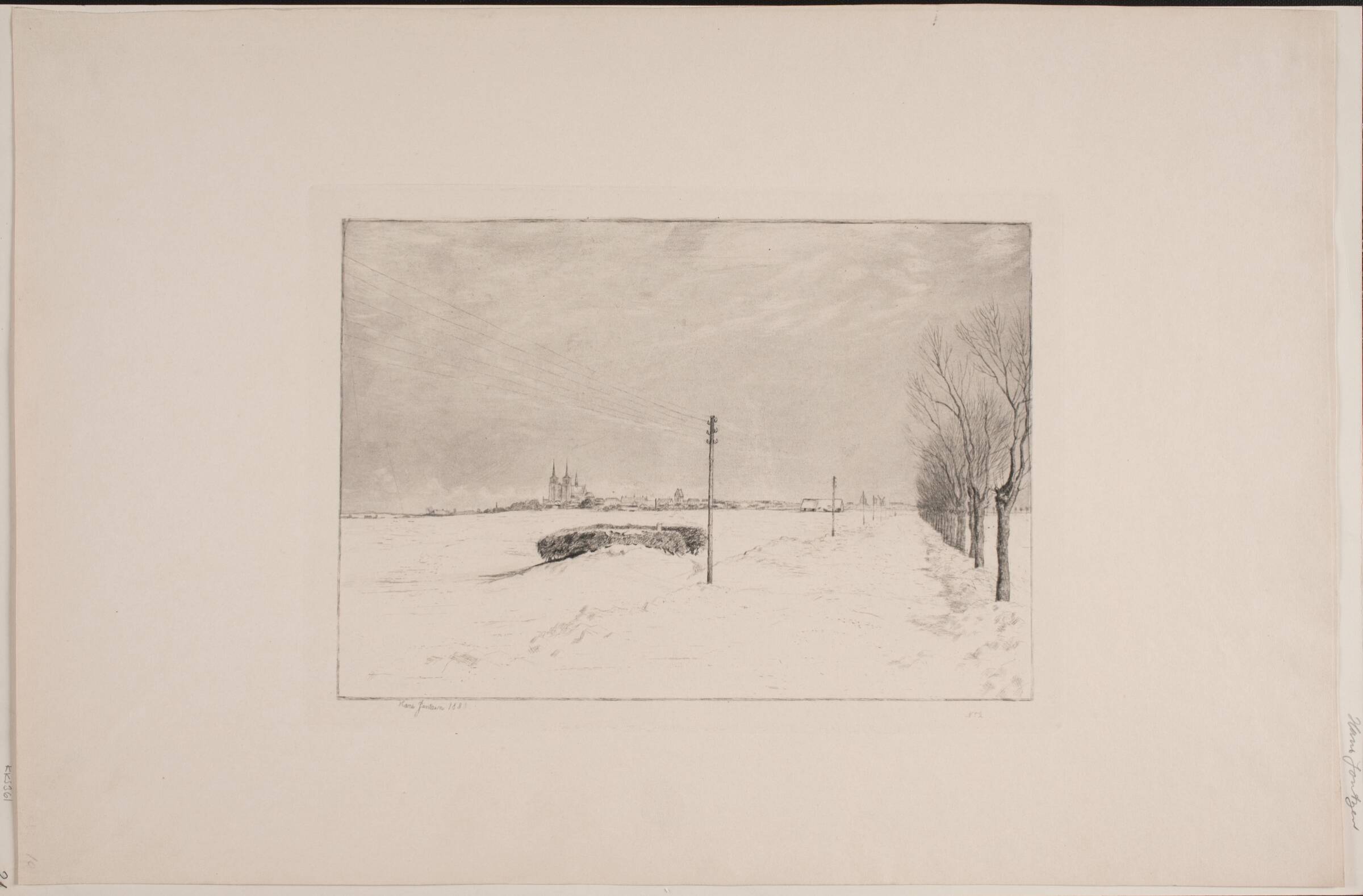 Landskab ved Roskilde. Vinter, Hans Jantzen, 1888