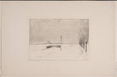 Landskab ved Roskilde. Vinter