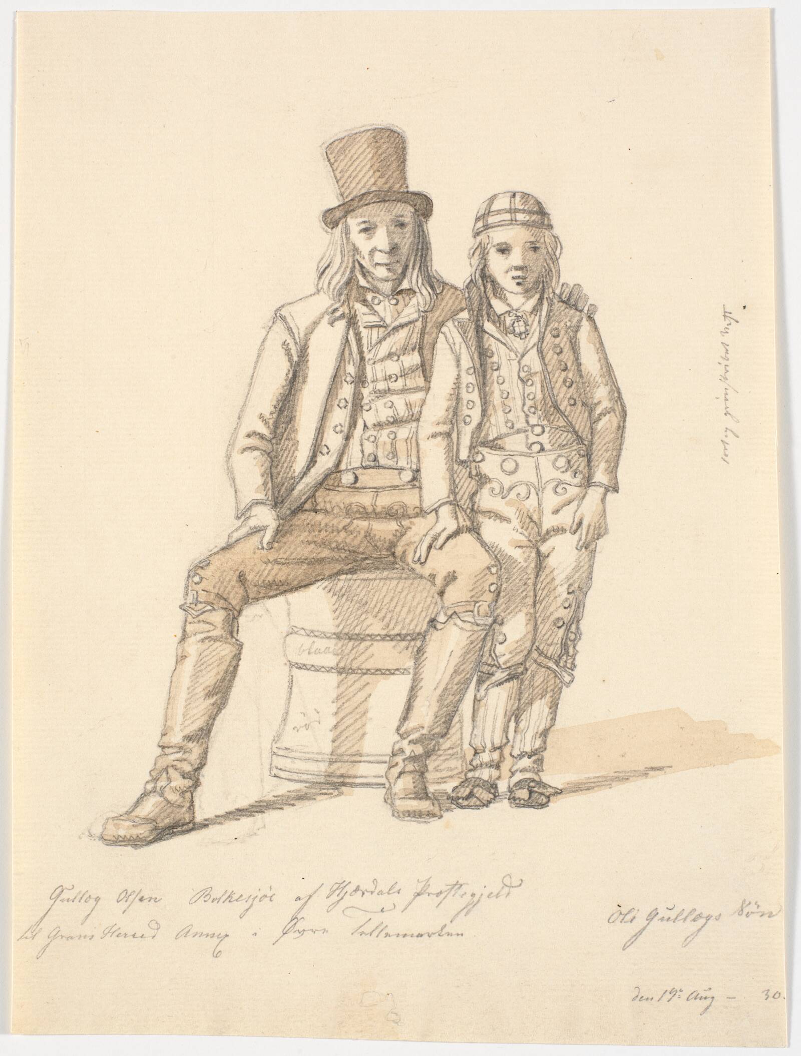 Ole Gullog og søn, øvre Telemarken, Martinus Rørbye, 1830