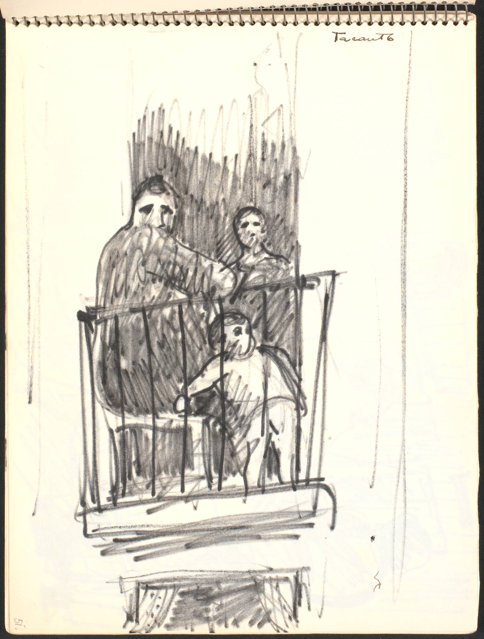 Figurer på en balkon, Gottfred Eickhoff, 1952