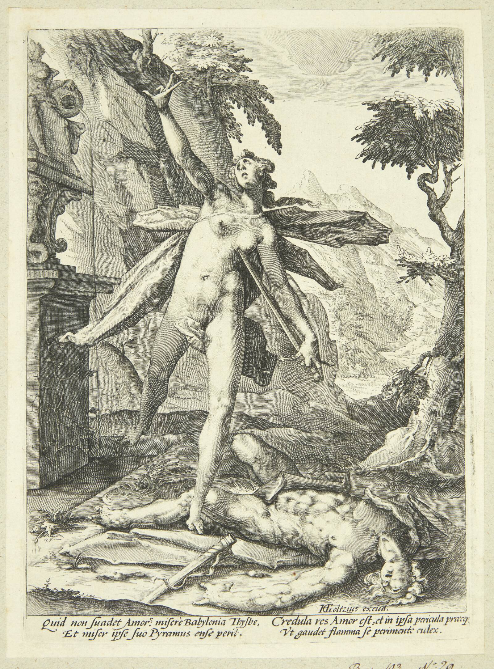 Pyramus og Thisbe, Jan Harmensz. Muller, 1585-1588