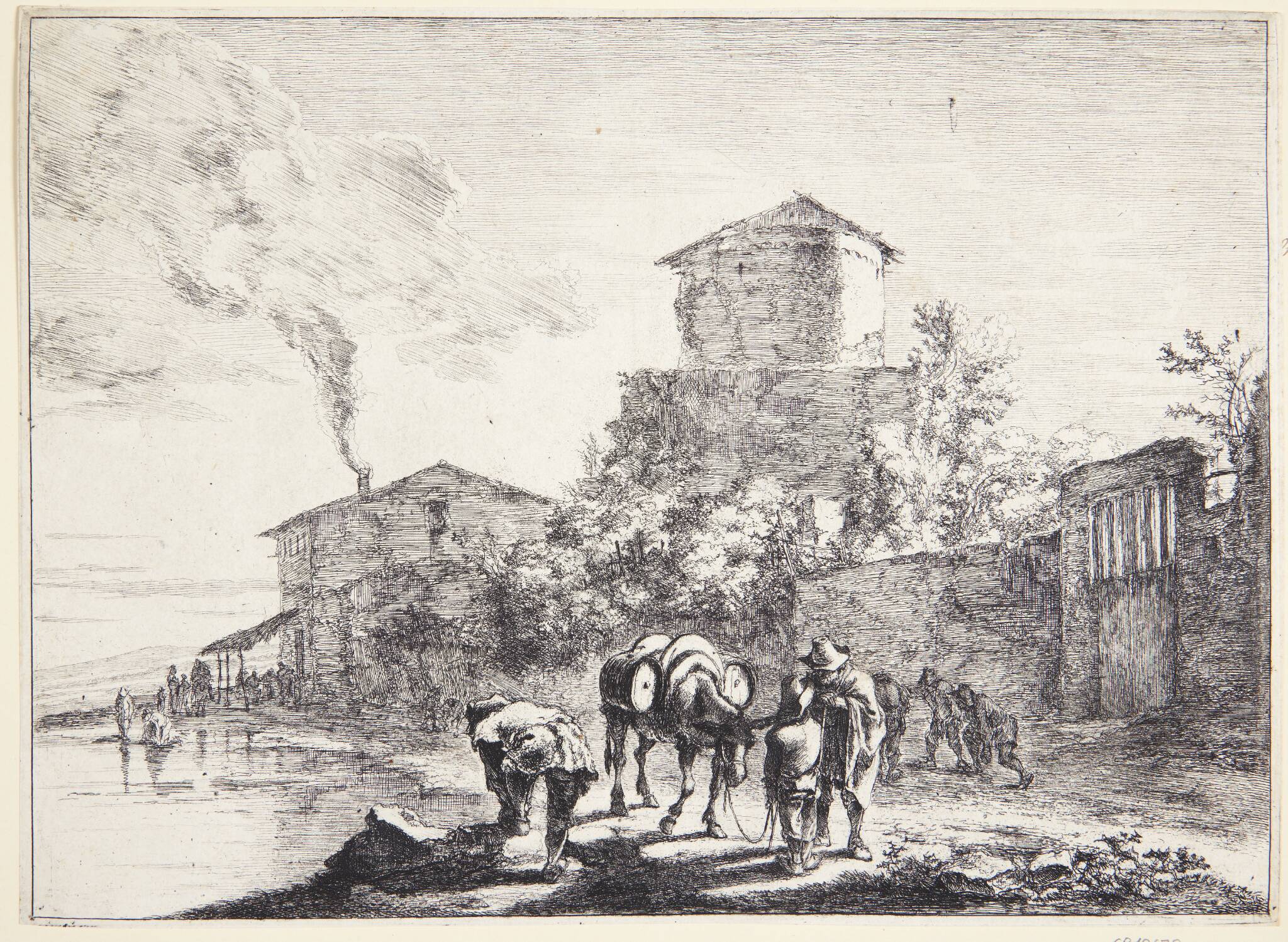 Mand med et mulæsel, Via Appia