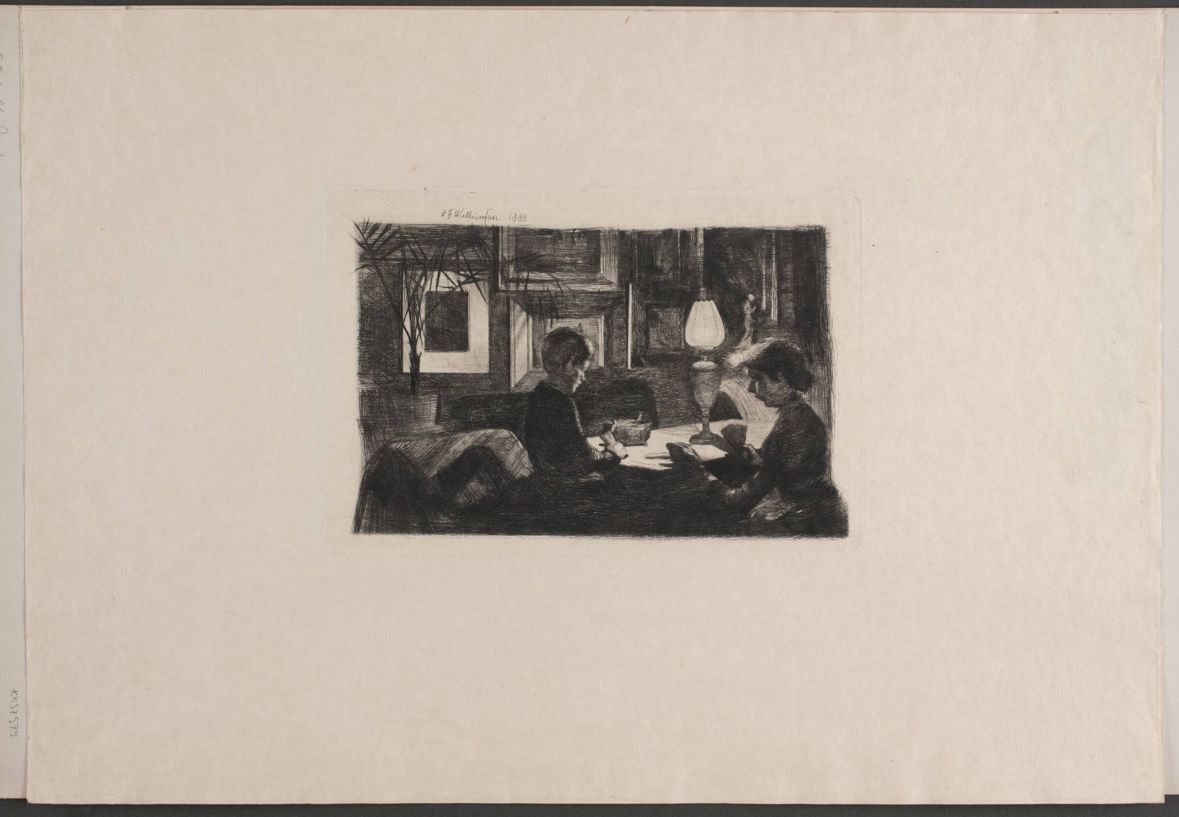 Ved lampens lys, J.F. Willumsen, 1888