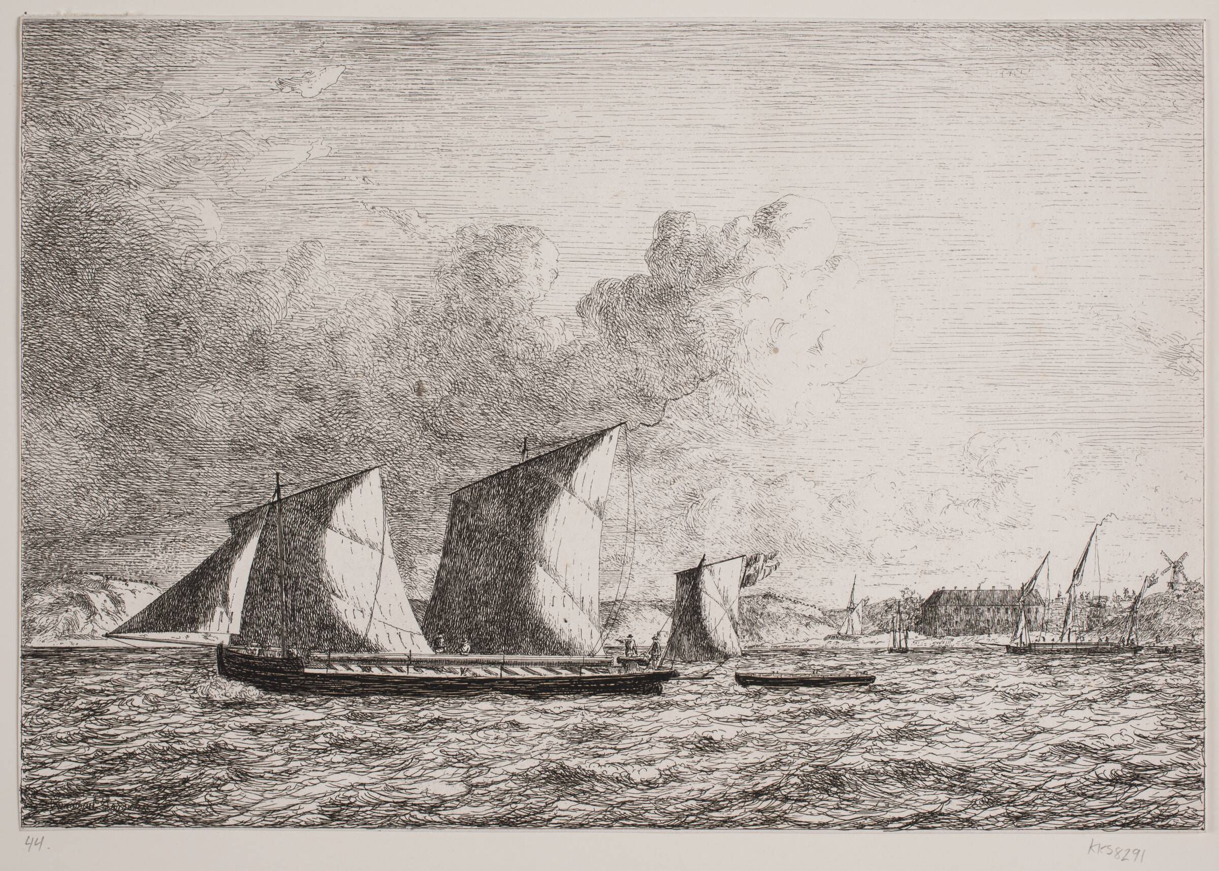 Kanonbåde under Als, Emanuel Larsen, 1849