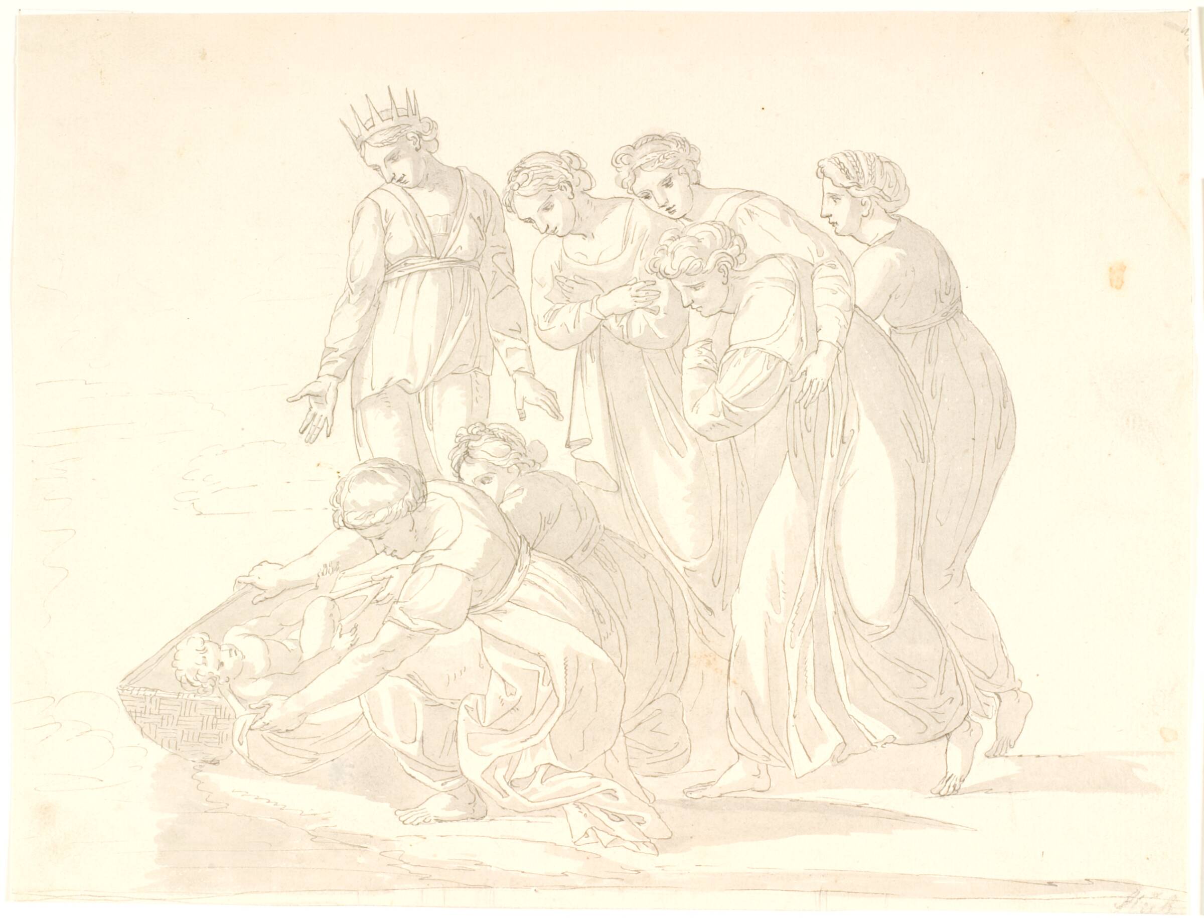 Faraos datter finder Moses, C.G. Kratzenstein Stub, 1803