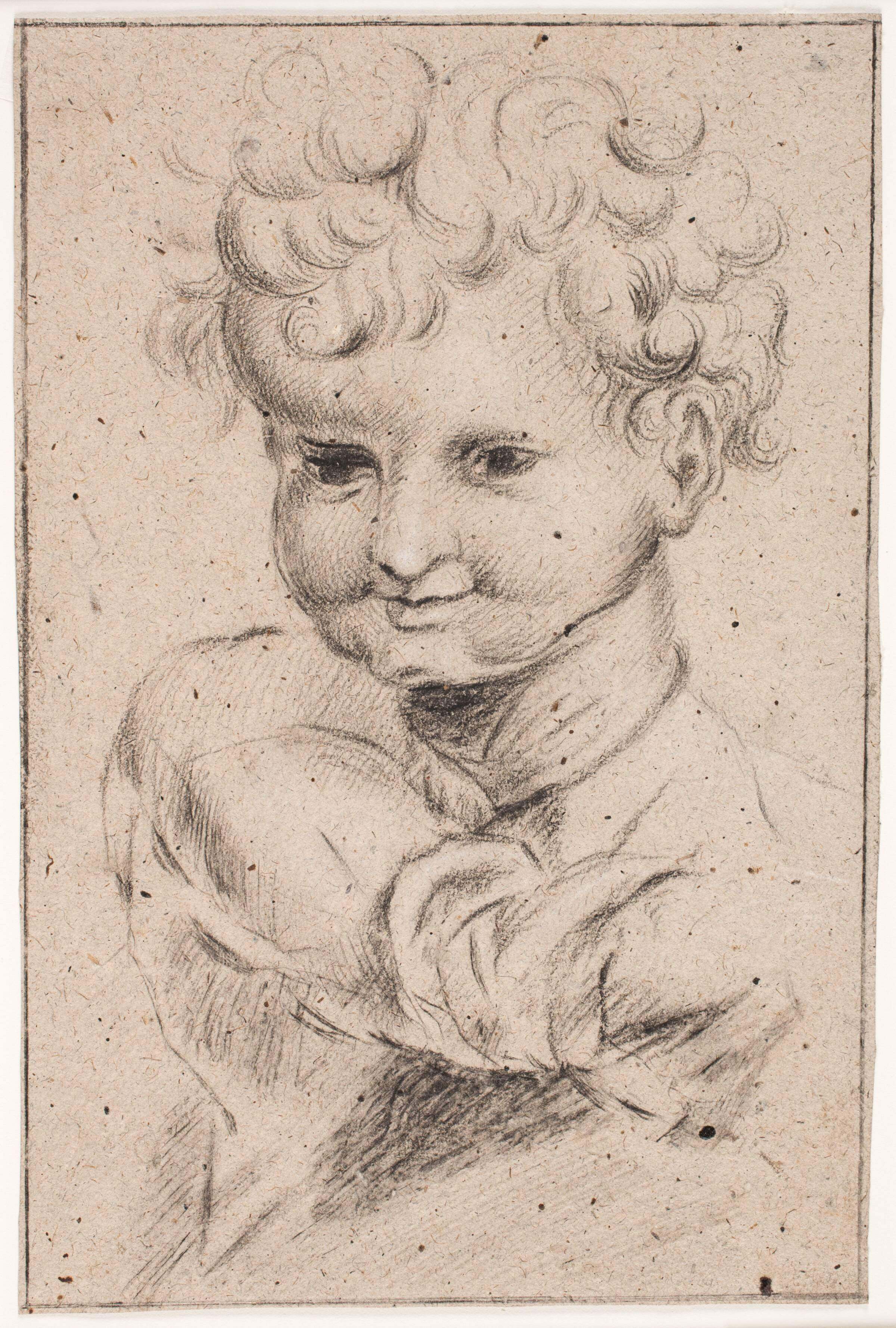 Barnestudie, hoved og overkrop, Hendrik Krock, 1671-1738