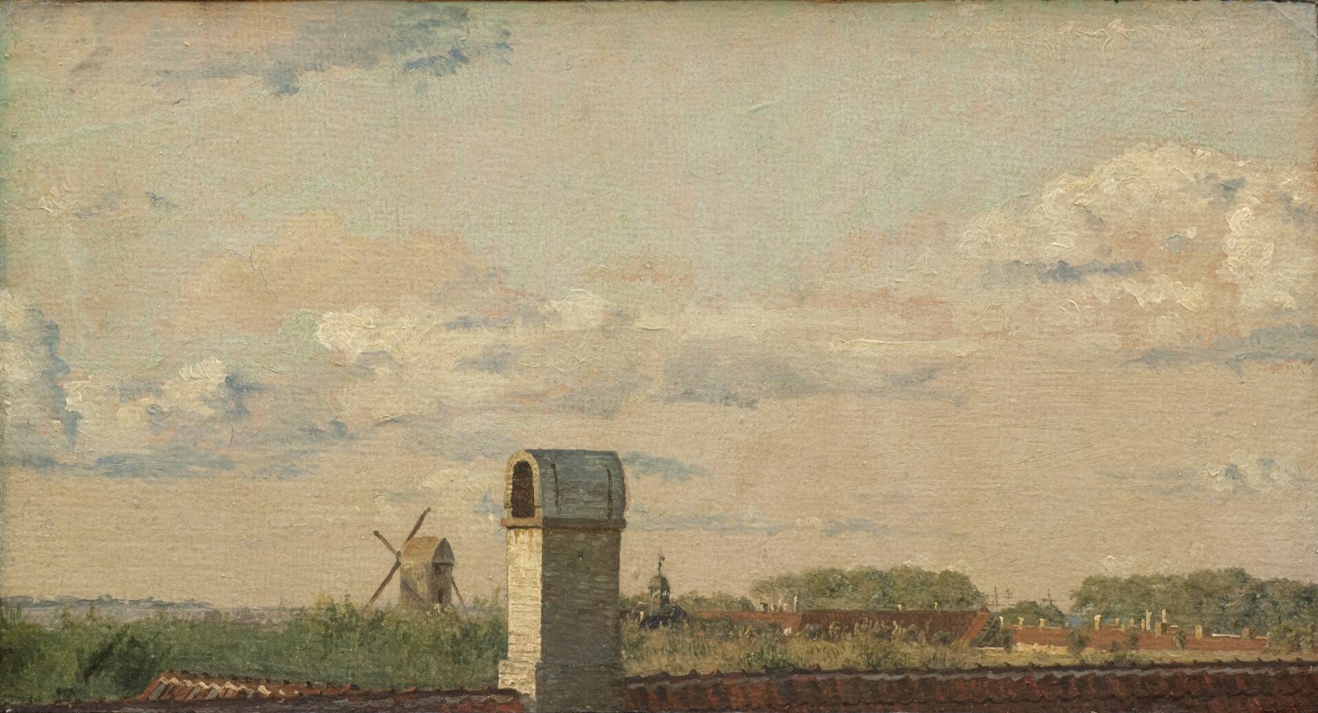 View from a Window in Toldbodvej Looking Towards the Citadel in Copenhagen, by Christen Købke, 1831-1834