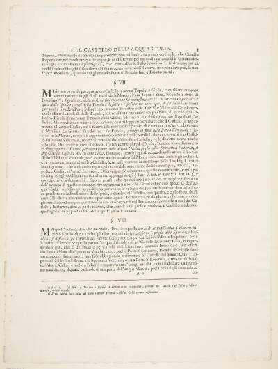 Acqua Giulia-fontænen. Tekstblad