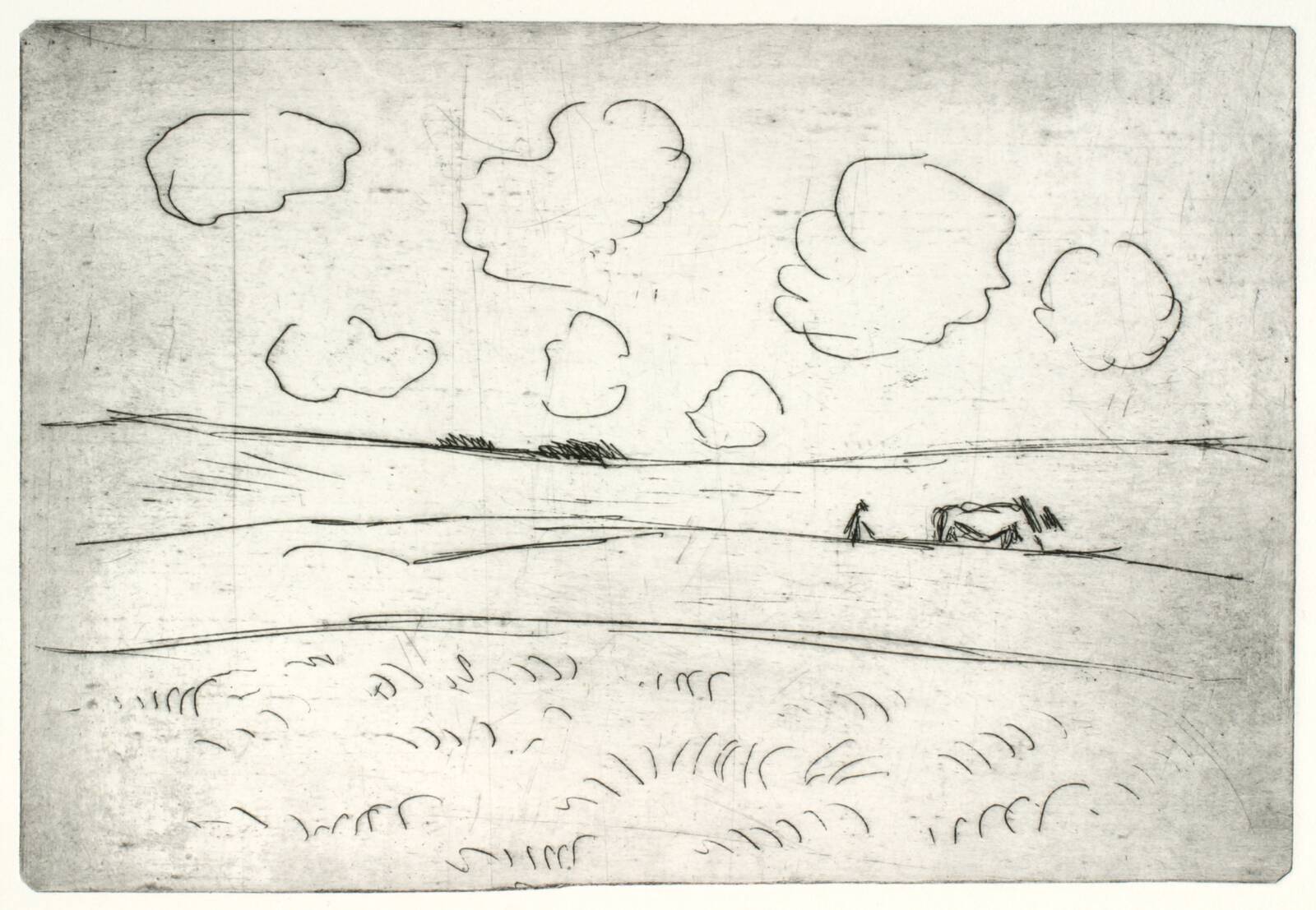 Landskab med pløjemand, Kaj Ejstrup, 1934-1936