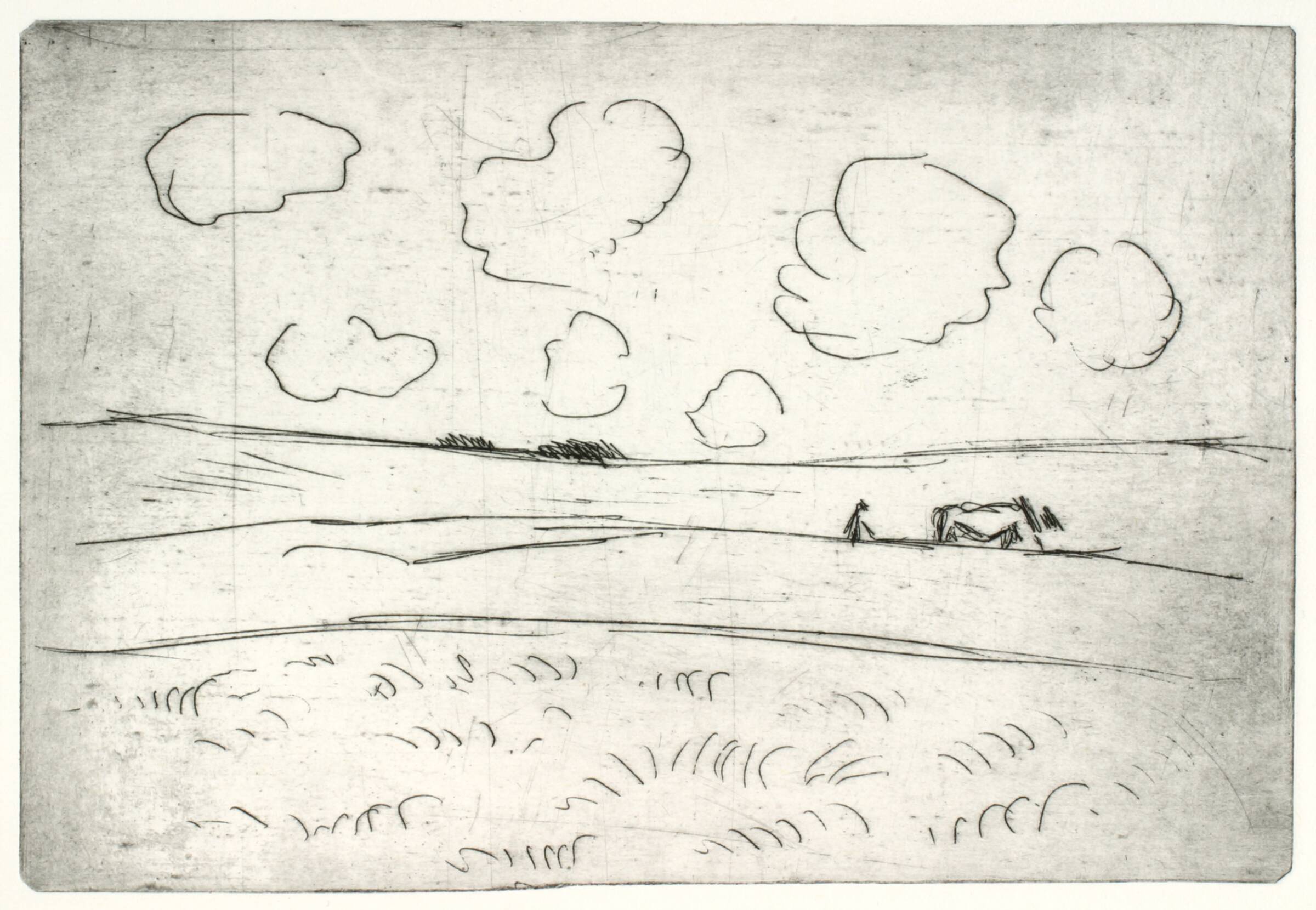 Landskab med pløjemand, Kaj Ejstrup, 1934-1936