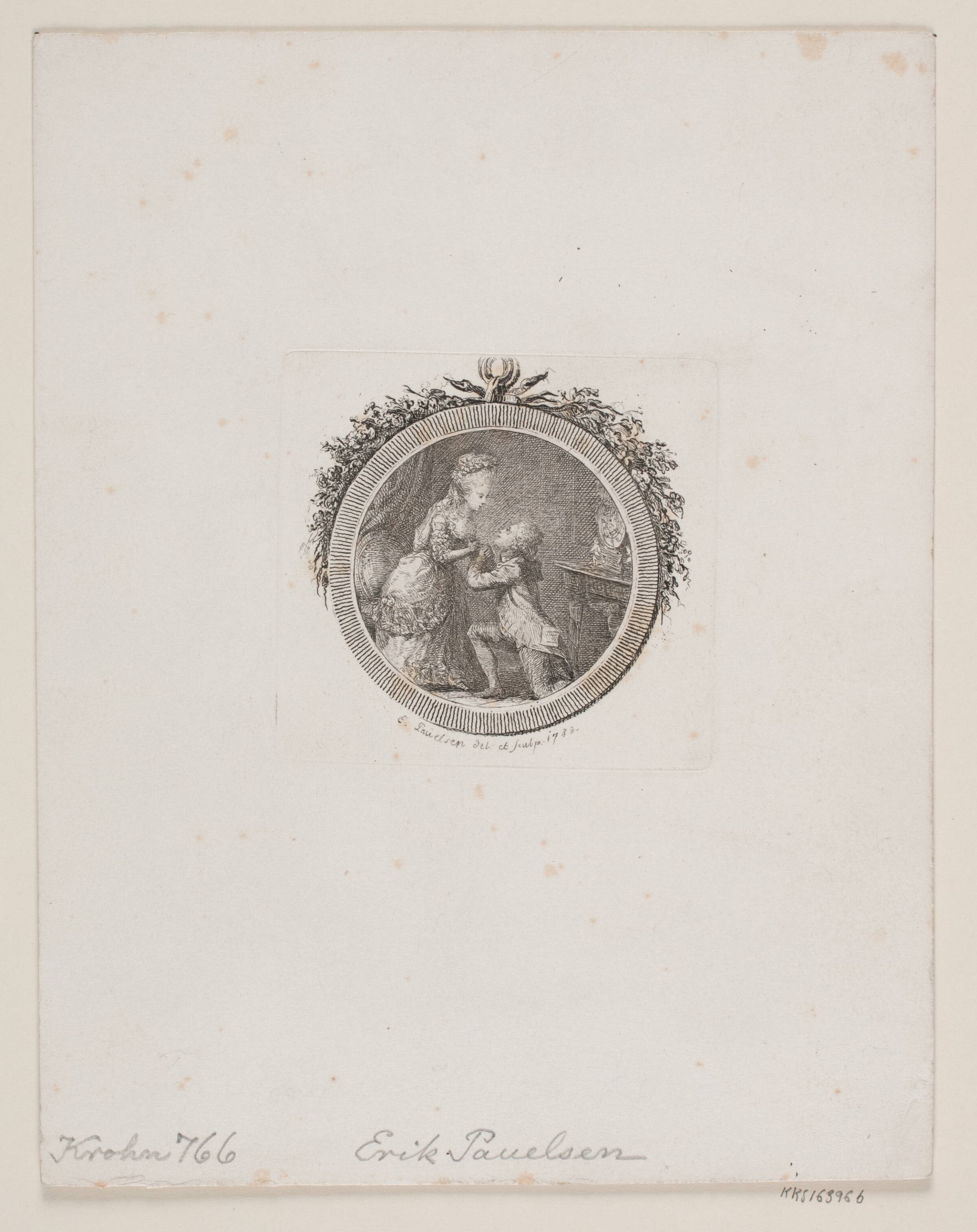 Vignet til S. Richardson "Sir Grandisons Historie", Erik Pauelsen, 1782