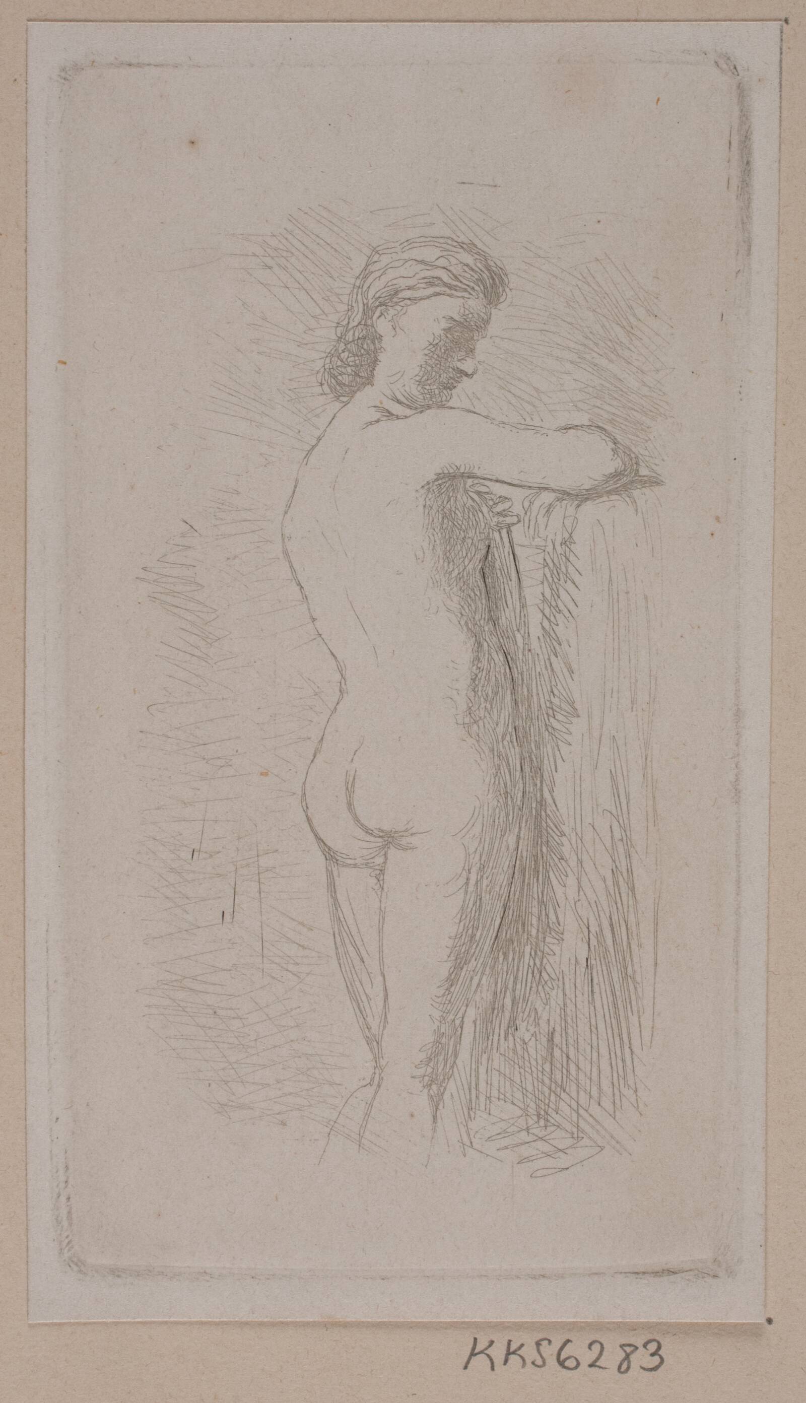 Kvindelig model, L.A. Schou, 1850-1899
