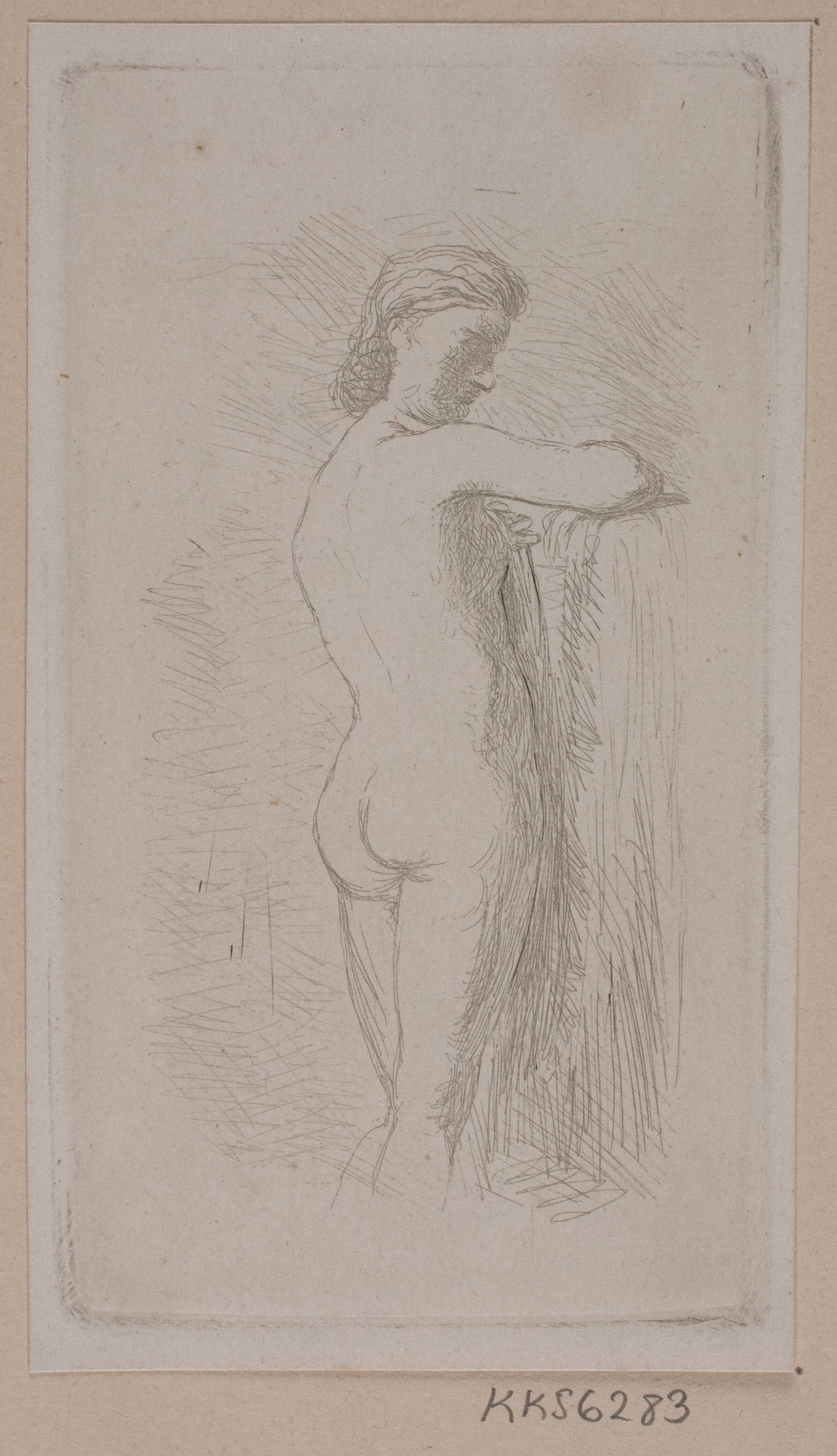 Kvindelig model, L.A. Schou, 1850-1899