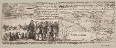 Komet, der viste sig i Grossvardein, Sibenbürgen, 14. december 1660, samt kort over egen ved Hamborg under stormfloden 4. januar 1661