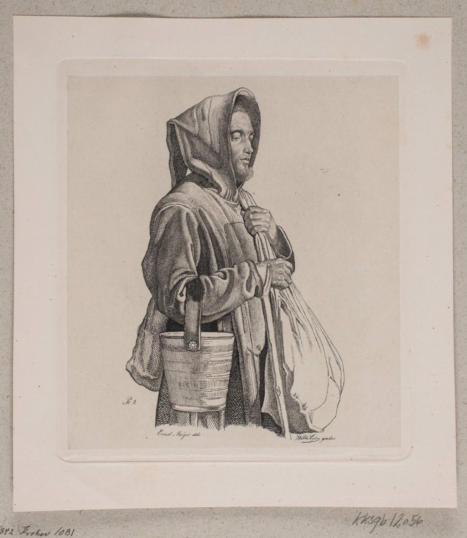 En tiggermunk, Vilhelm Kyhn, 1842