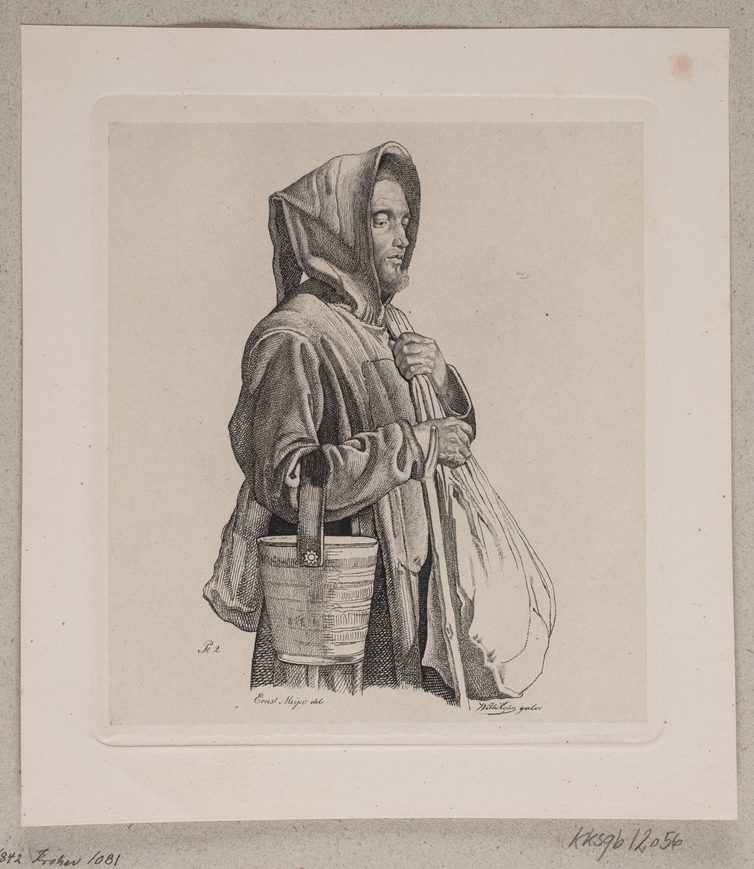 En tiggermunk, Vilhelm Kyhn, 1842