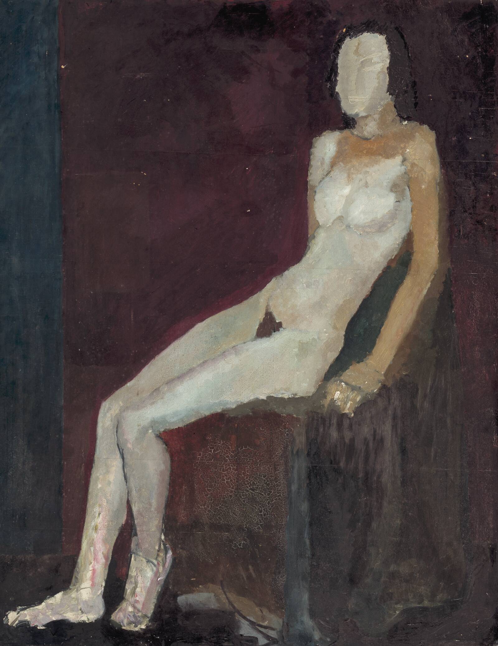 Siddende, tilbagelænet model, vendt mod venstre, Richard Mortensen, 1930-1933