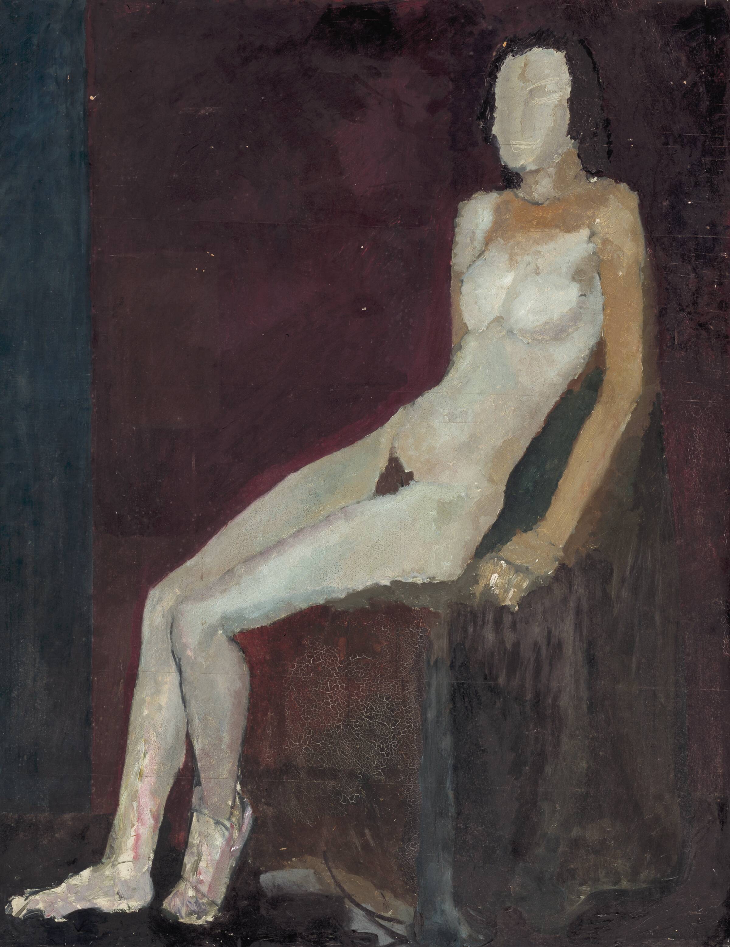 Siddende, tilbagelænet model, vendt mod venstre, Richard Mortensen, 1930-1933