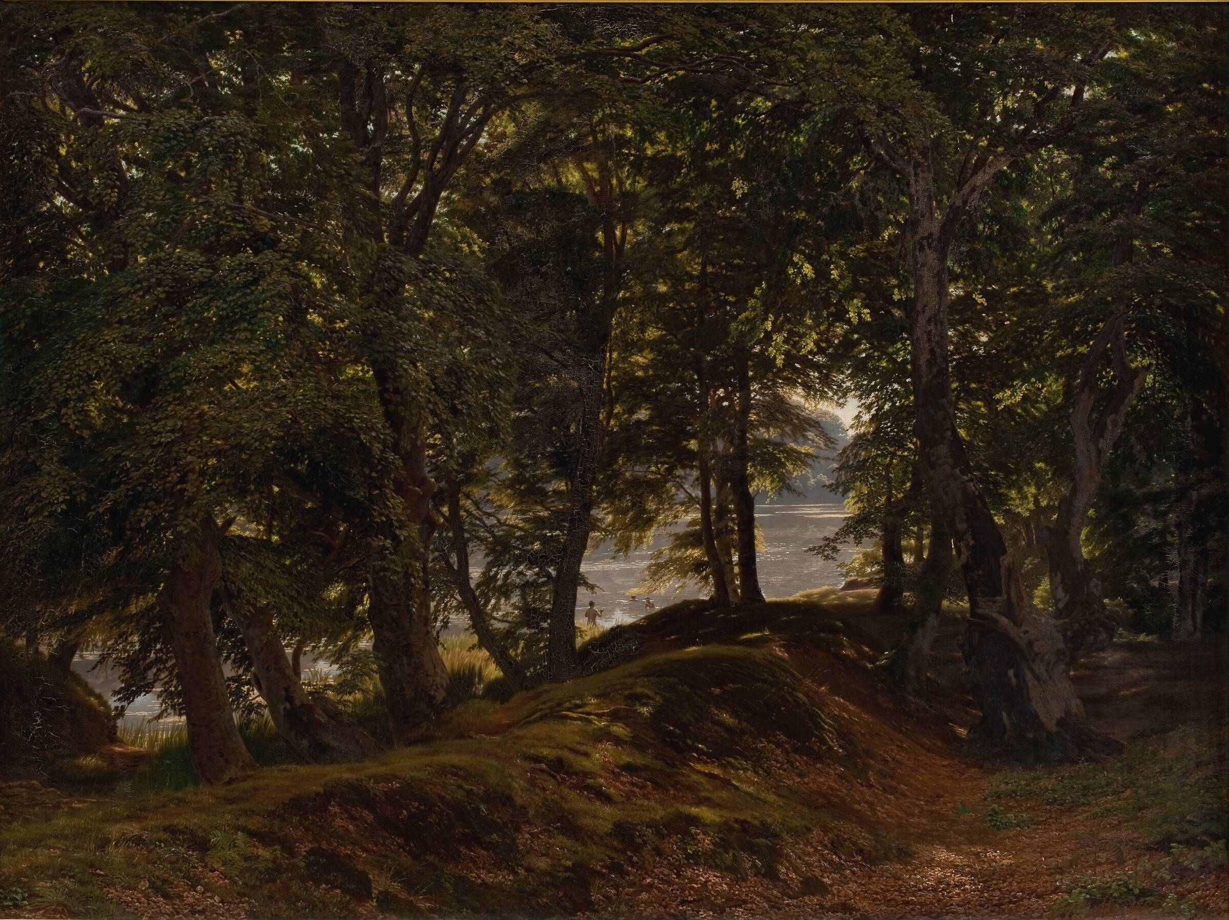 Et skyggefuldt sted i Hestehave ved Frederiksborg, Godtfred Rump, 1860