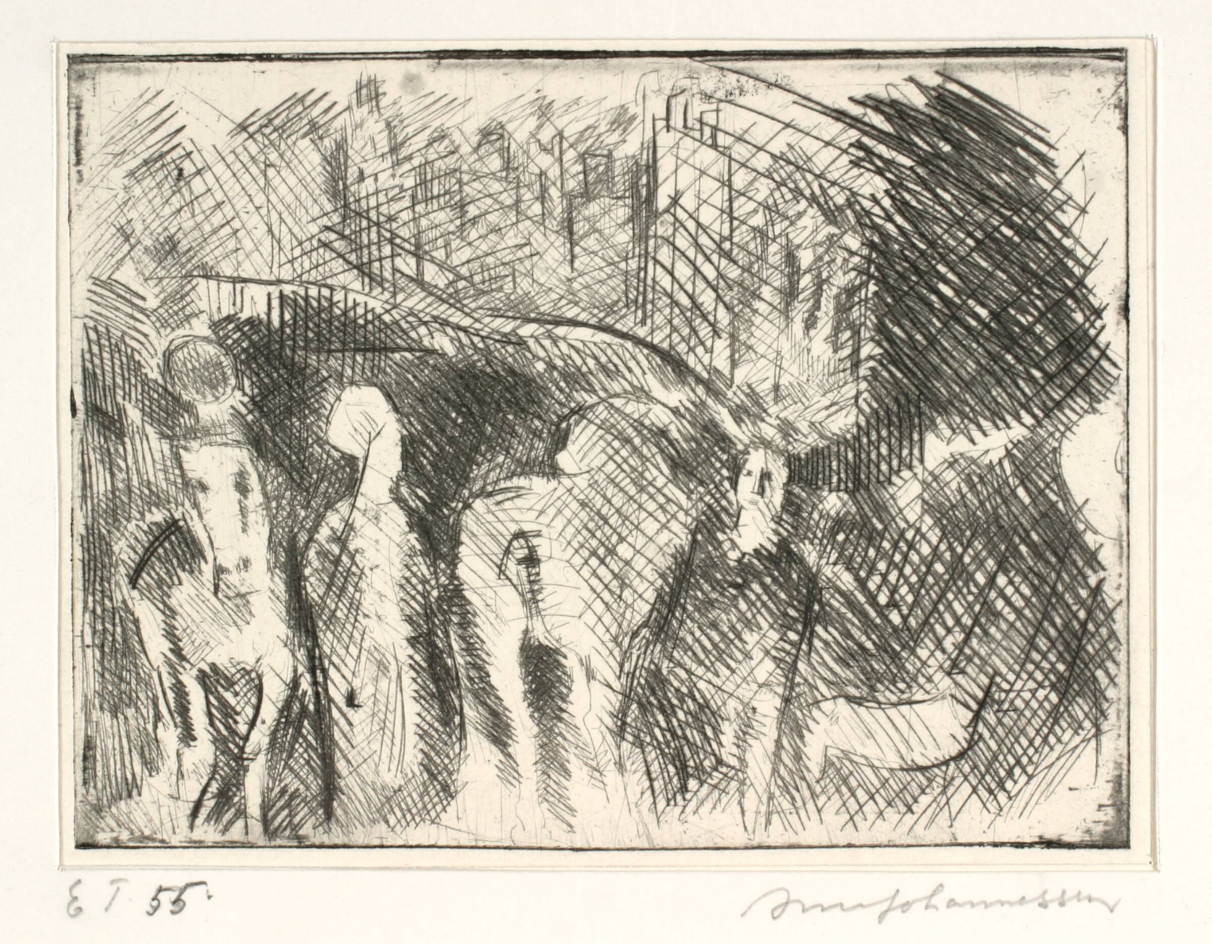 Fri kopi efter et udsnit af Pisanellos fresko i S. Anastasia i Verona, Arne Johannessen, 1955