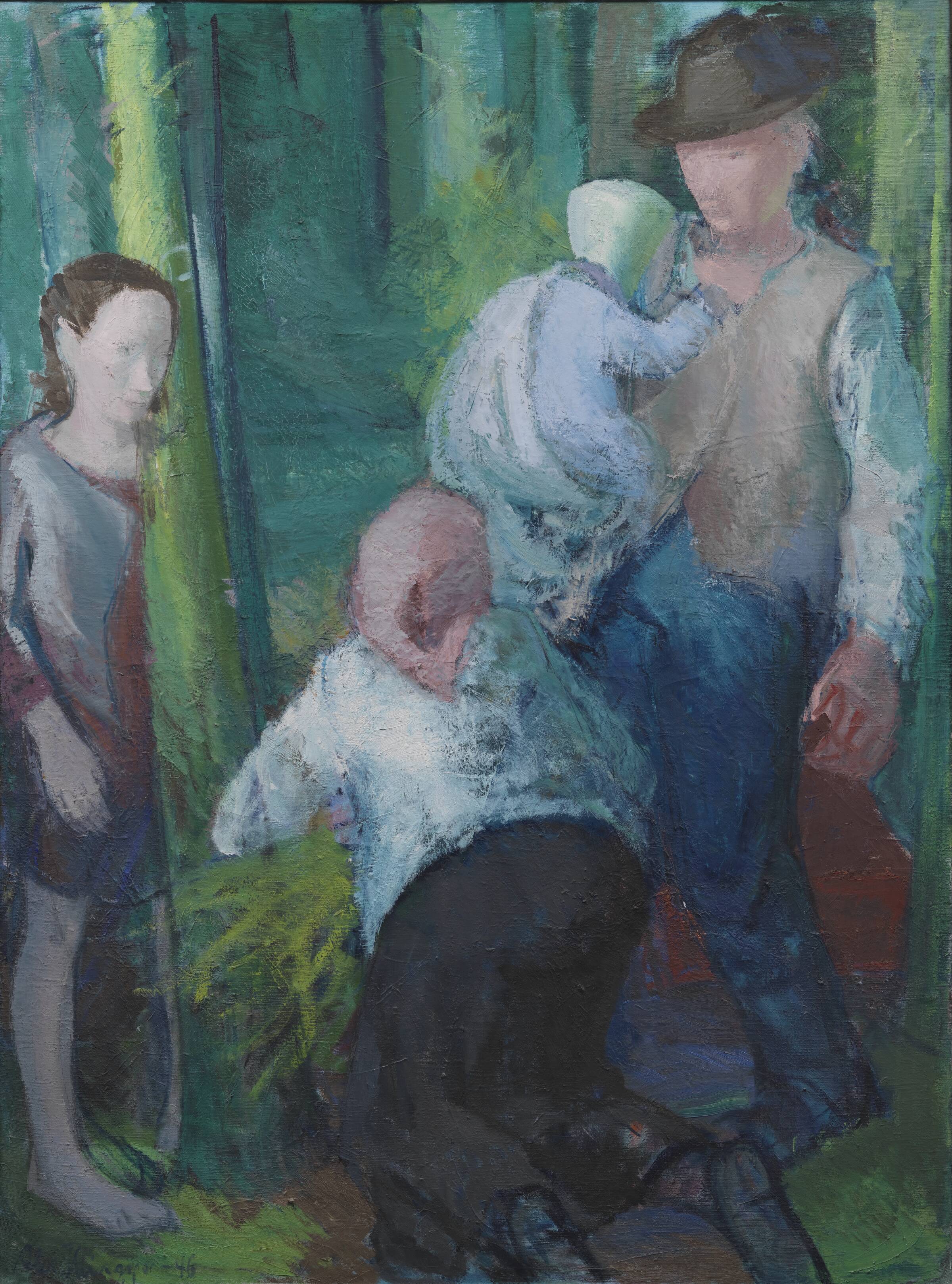 Mennesker i en skov, Alexander Klingspor, 1946