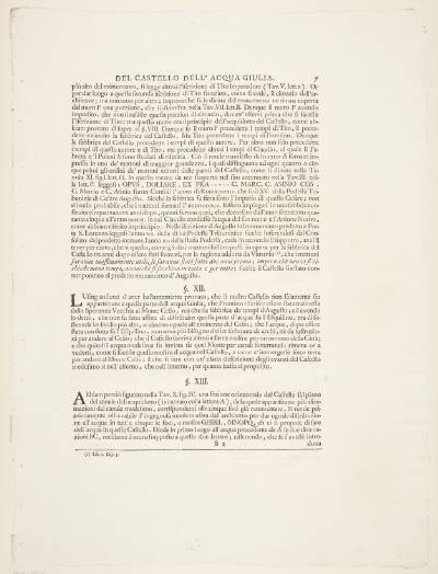 Acqua Giulia-fontænen. Tekstblad