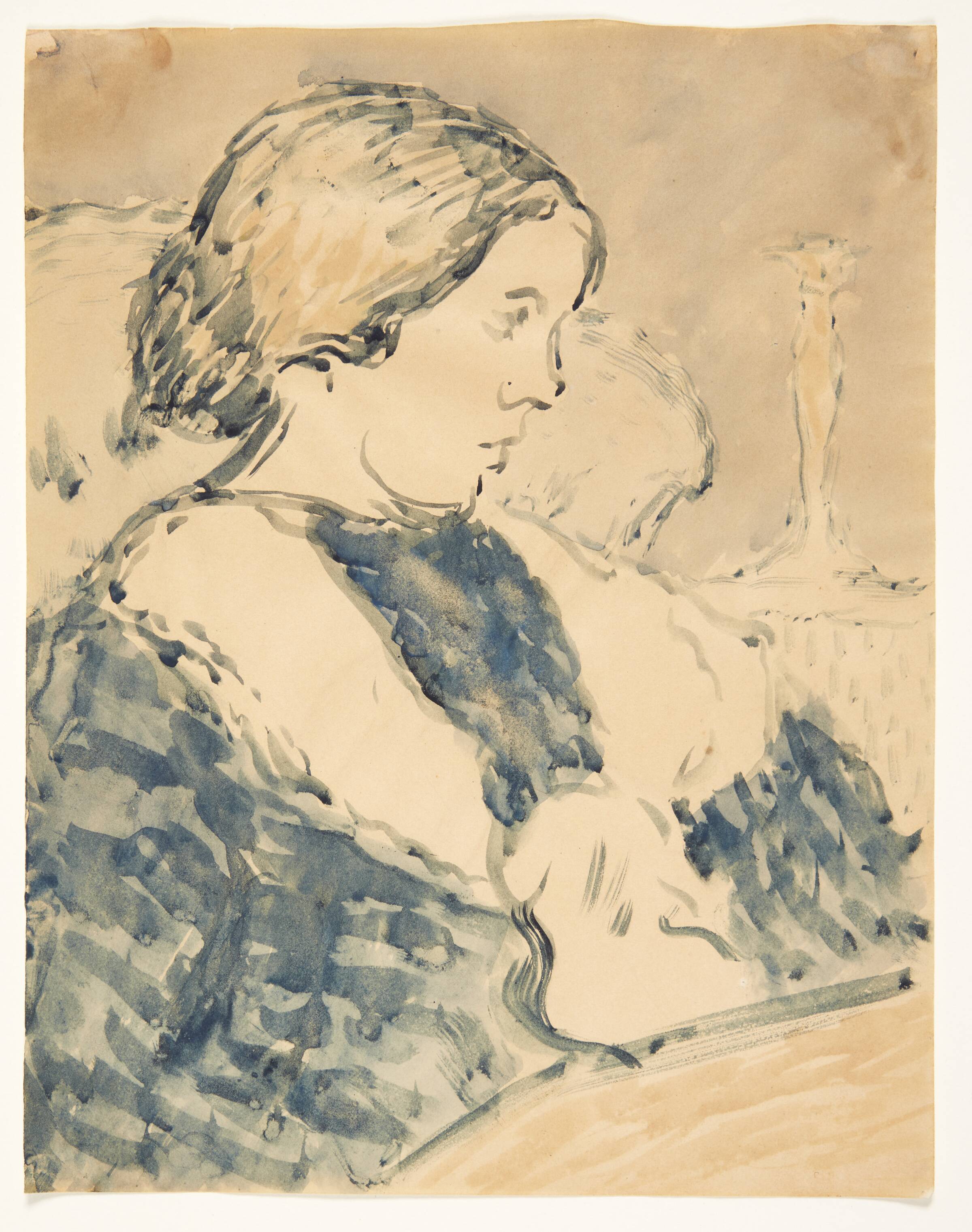 Portræt af siddende kvinde vendt mod højre, Харальд Гирсинг, 1908
