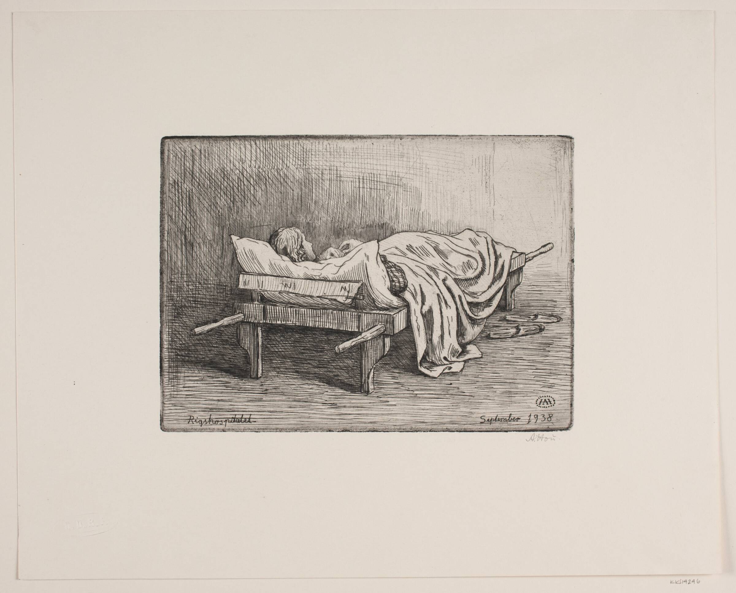 Pigen på båren, Axel Hou, 1938