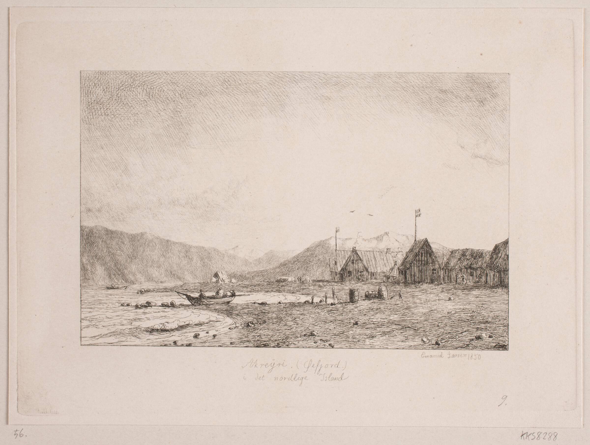 Akreÿri (Sefjord) på Island, Emanuel Larsen, 1850